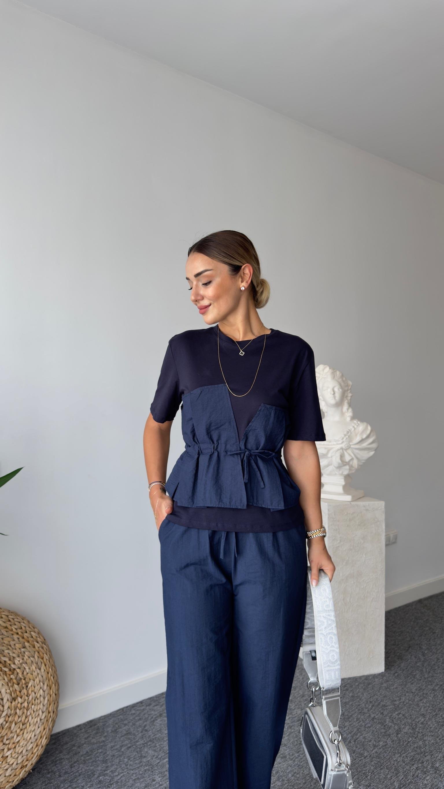 Yoko Garnili Lacivert İkili Takım