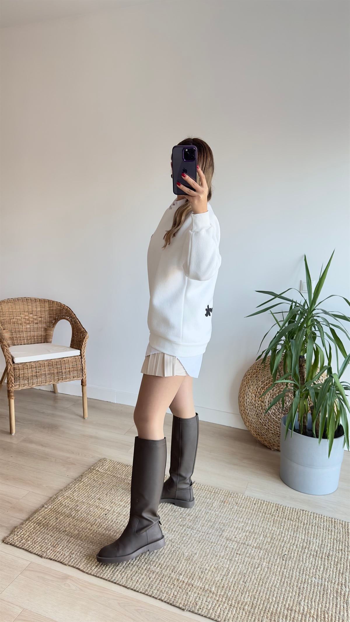 Sırtı Ayıcık Baskılı Sweat