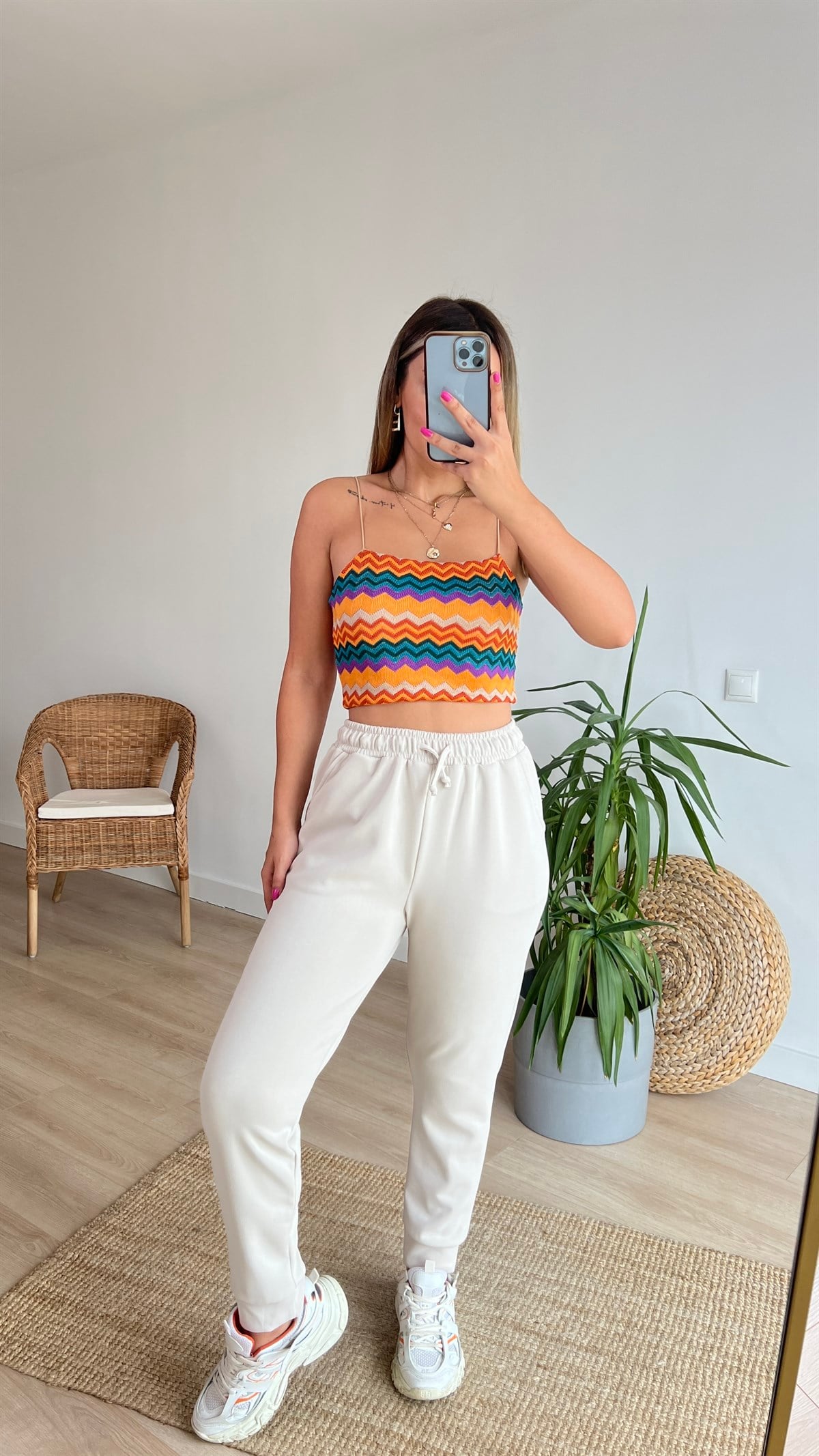 Renkli Örme Crop