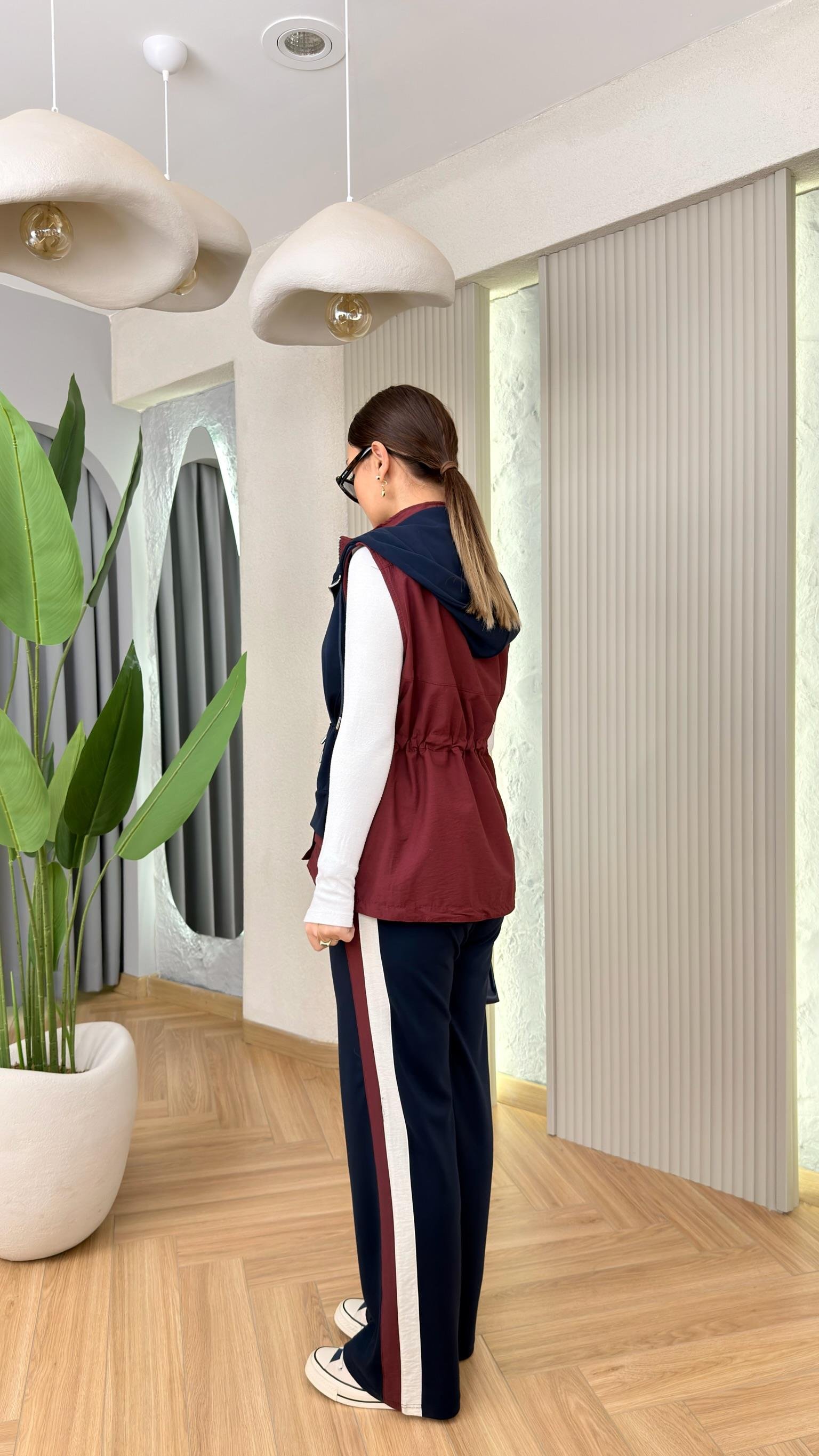 Bordo Joana Tws Model Yelekli Takım