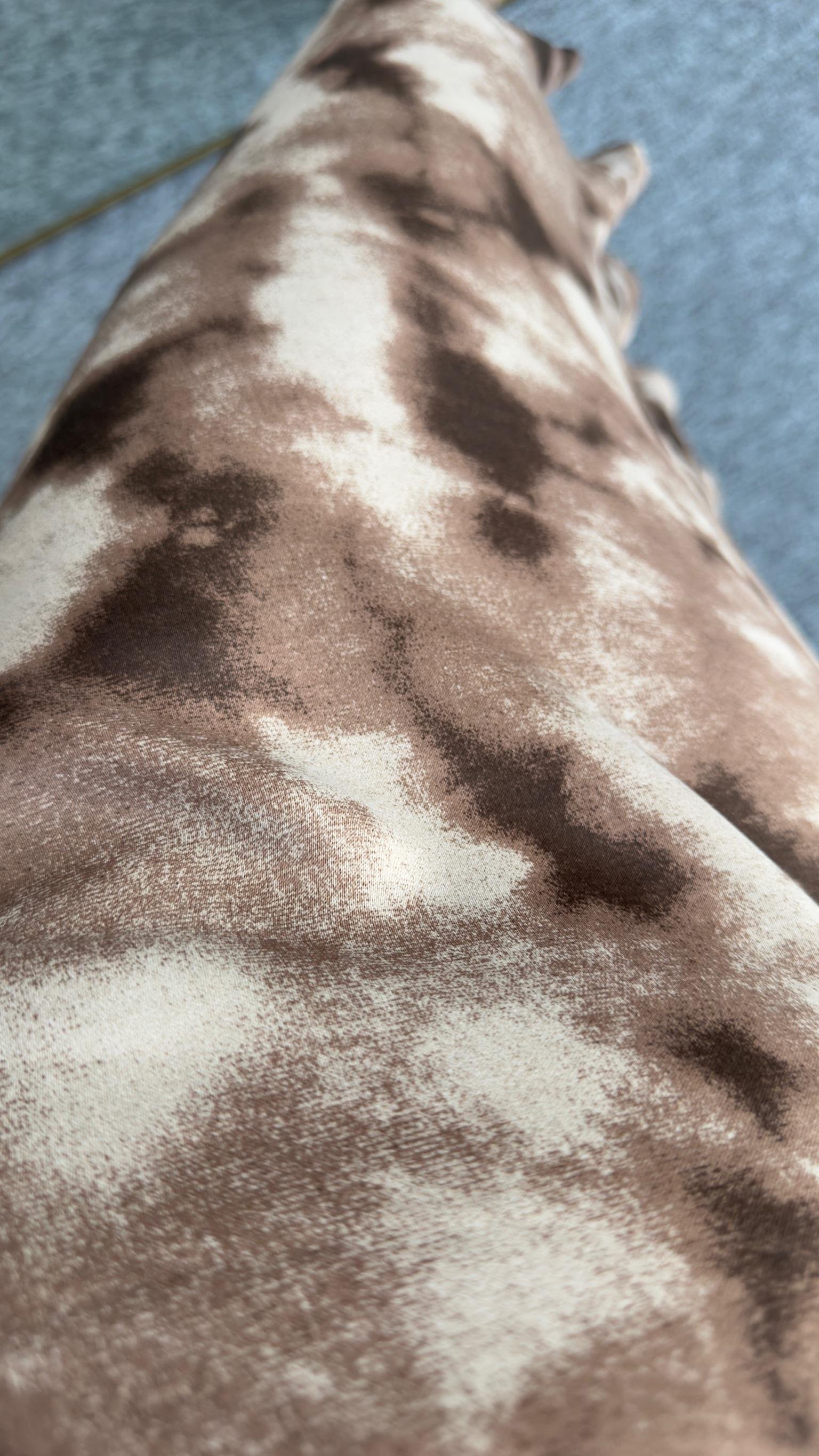 Purcey Kahve Renk Geçişli Saten Etek