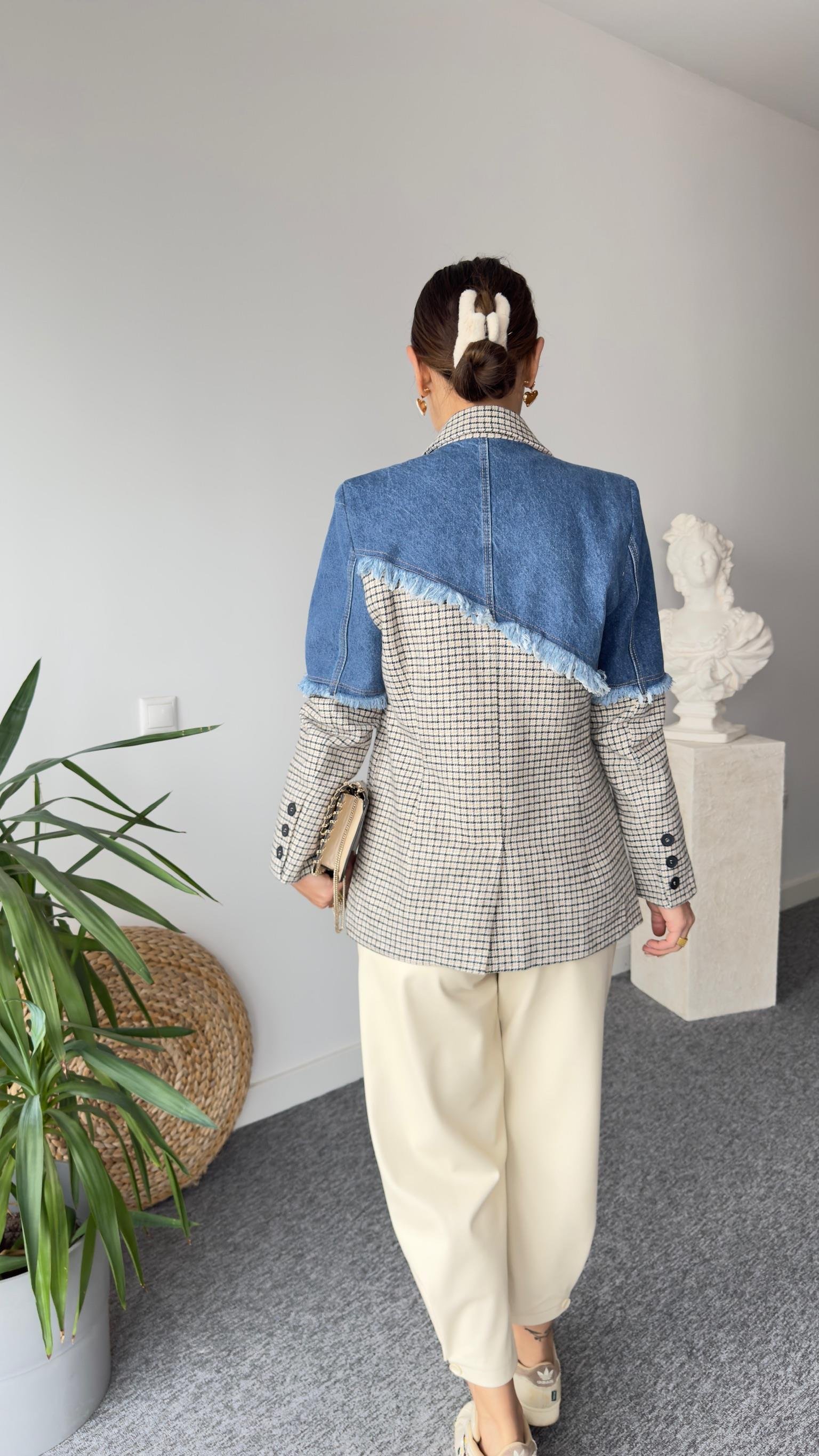 Asia Kot Detaylı Kaşe Blazer Ceket