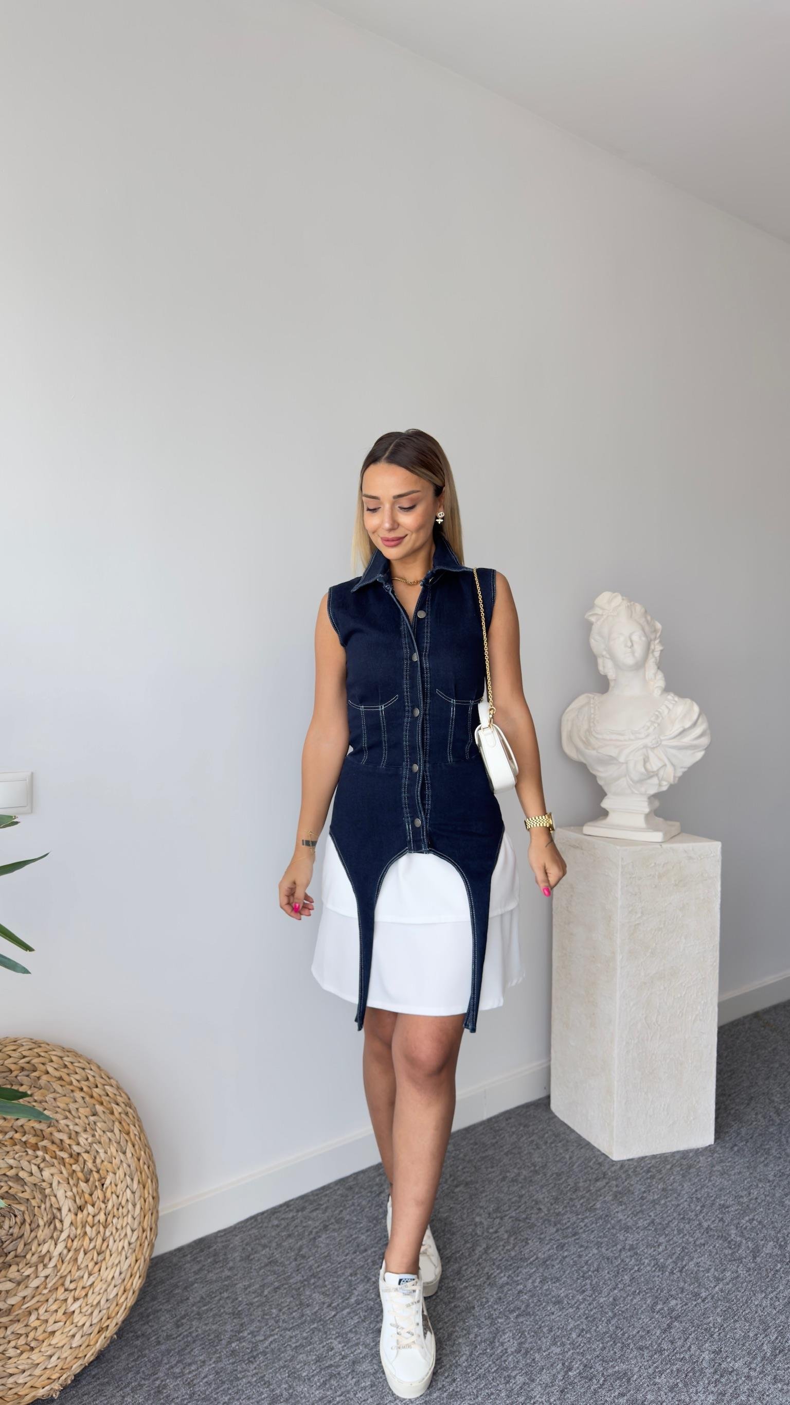 Korse Detaylı Likralı Crop Etekli Takım