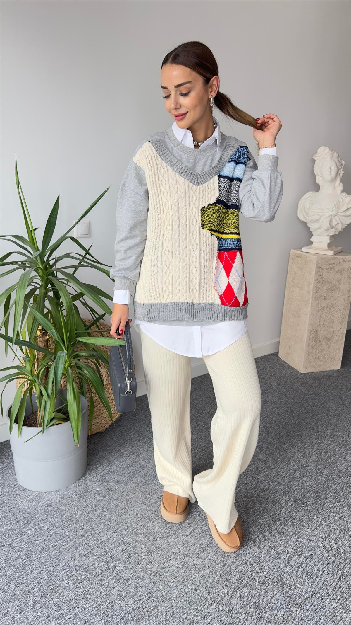 Triko Garnili Tasarım Sweat