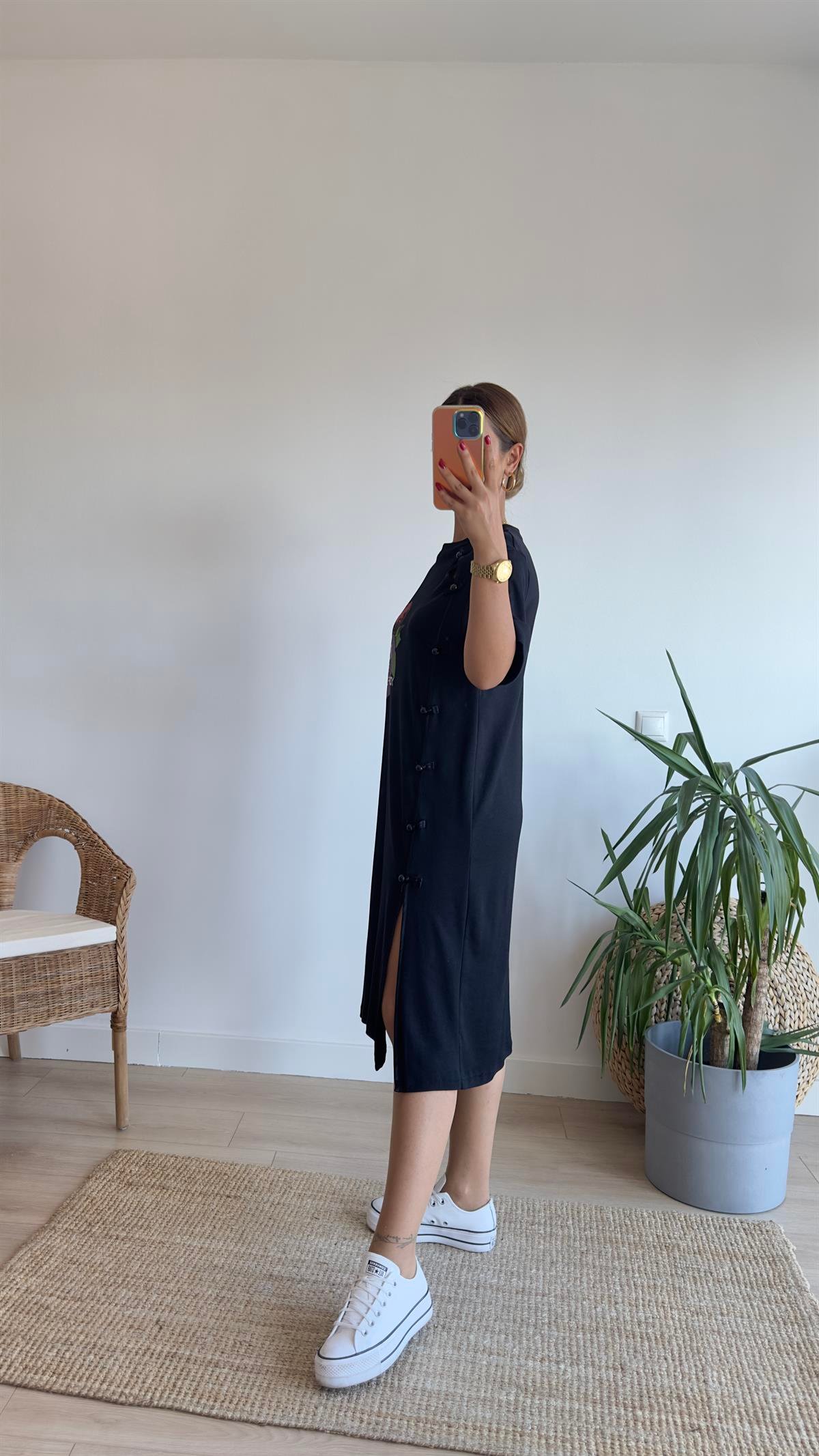 Risel Marka Model Baskılı Elbise 