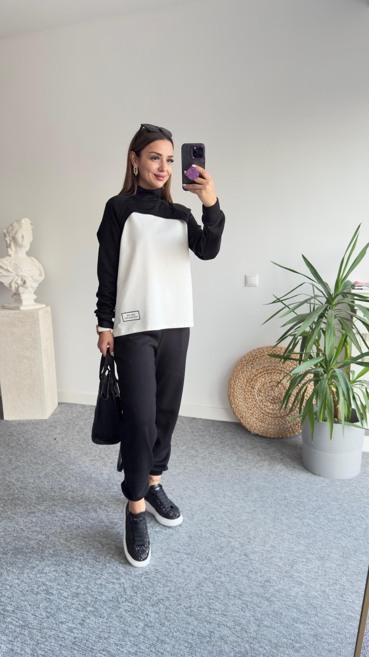 Nimel Üstü Trikolu Sweatshirt
