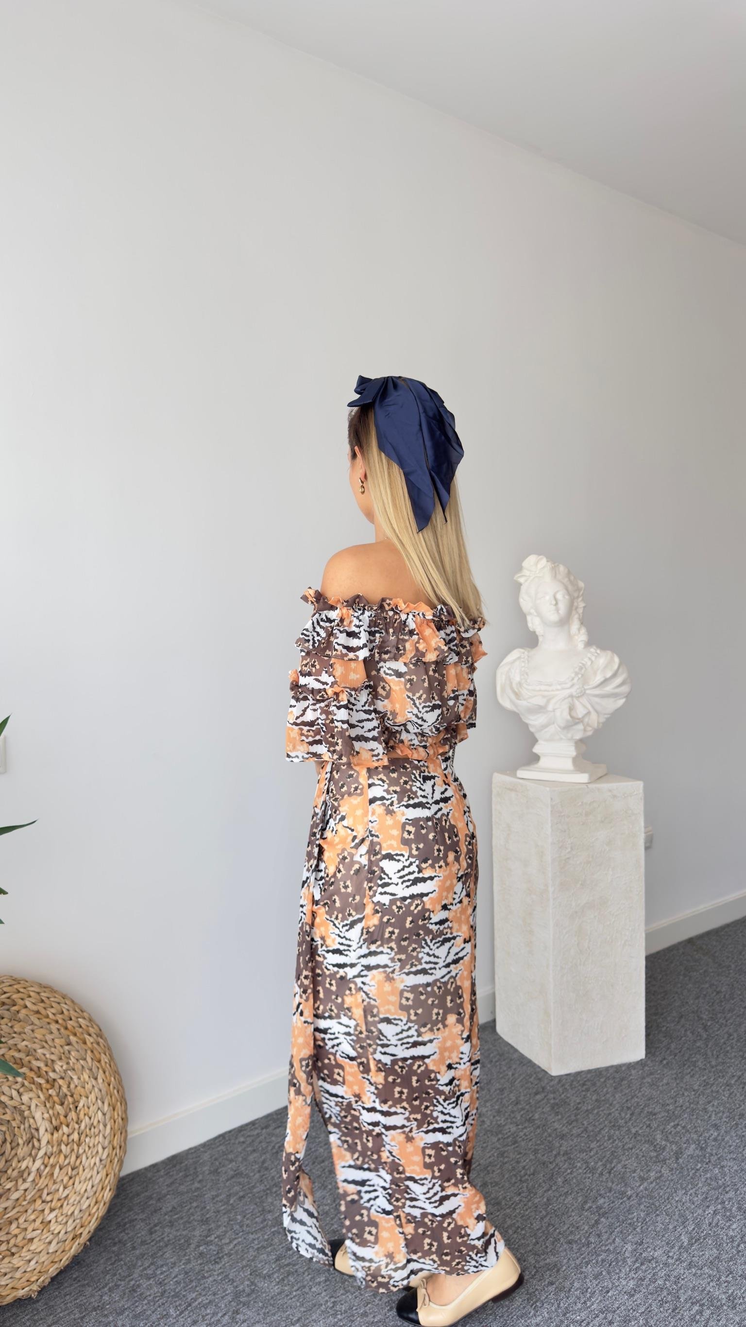 Milla Sarı Desenli Etek Bluz Takım