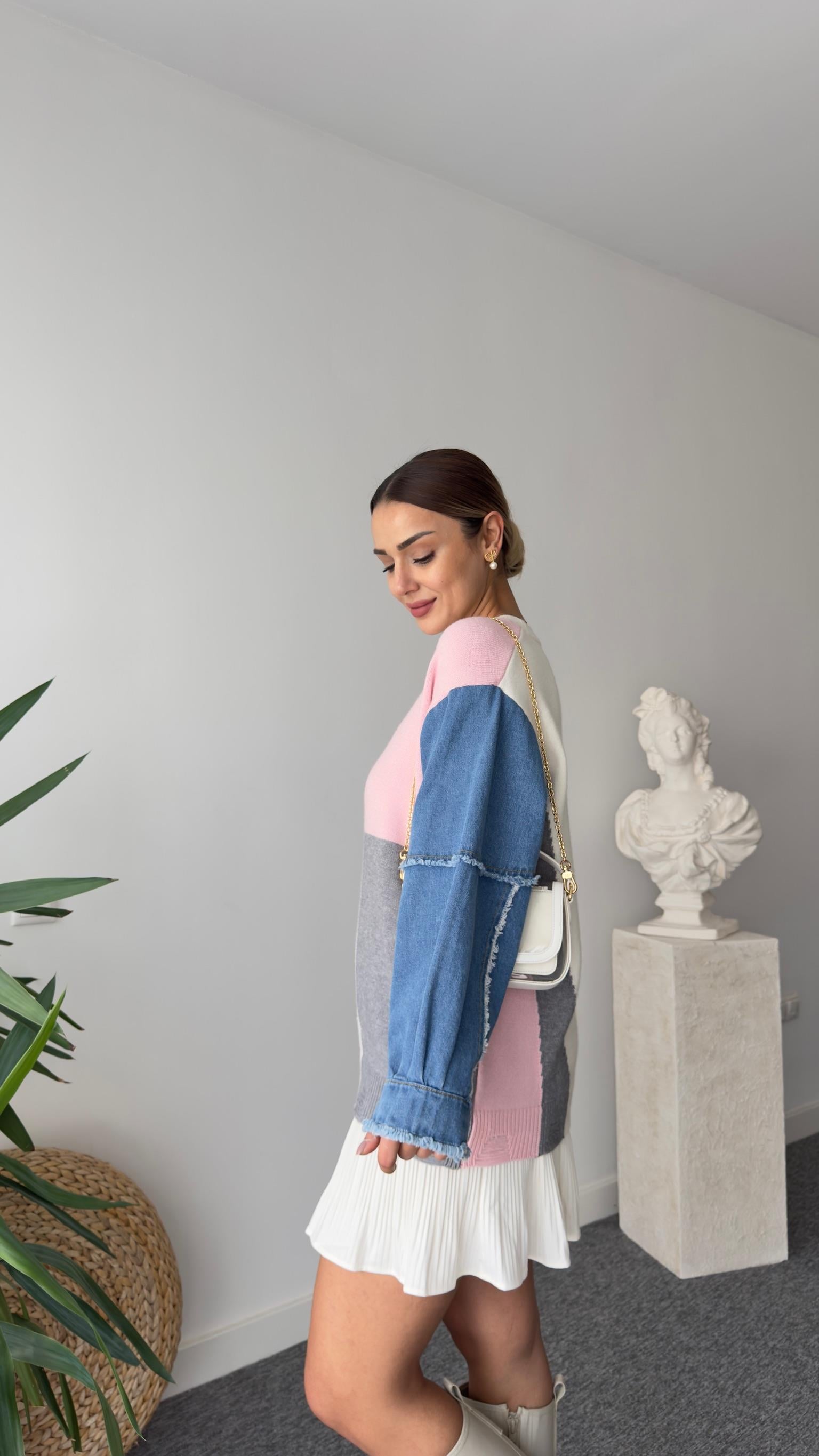 Ameli Kollar Kotlu Renk Geçişli Kazak