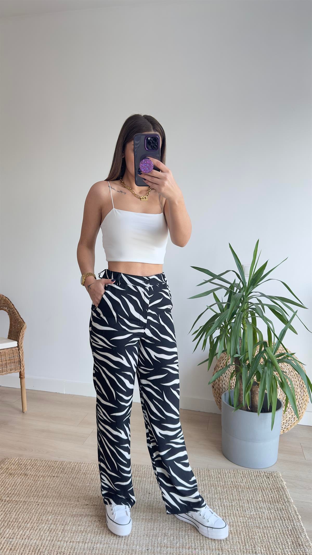 Zebra Desen Ceket Pantolon Takım