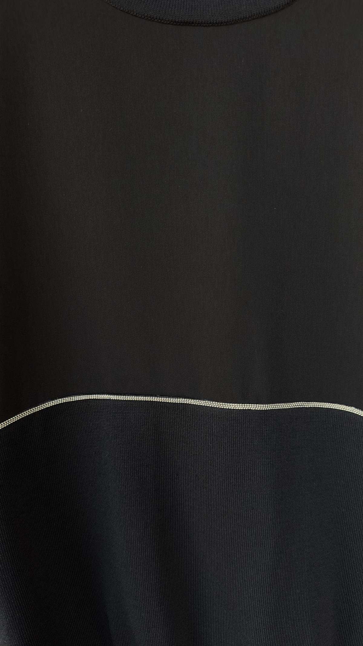 Triko Ve Taş Detay Saten Bluz 