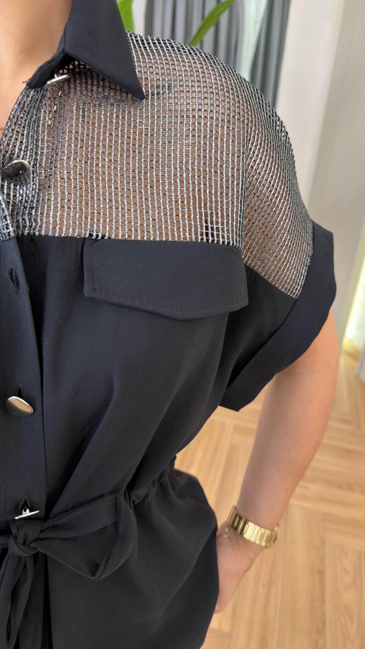 Siyah Holana File Detaylı Tensel Takım