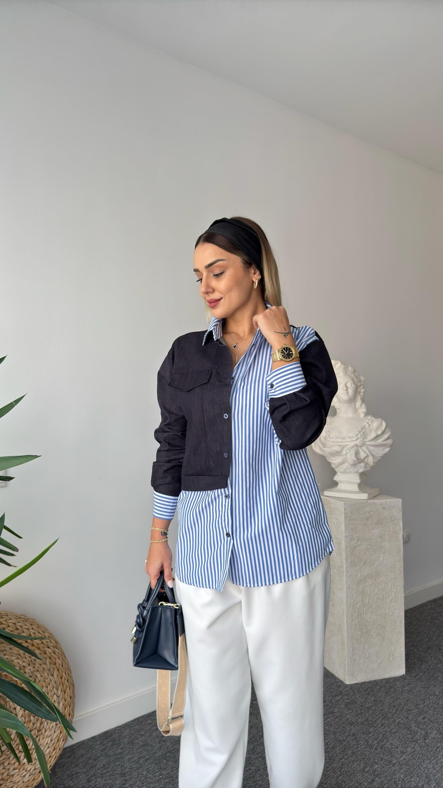 Gilbert Kot Garnili Çizgili Gömlek