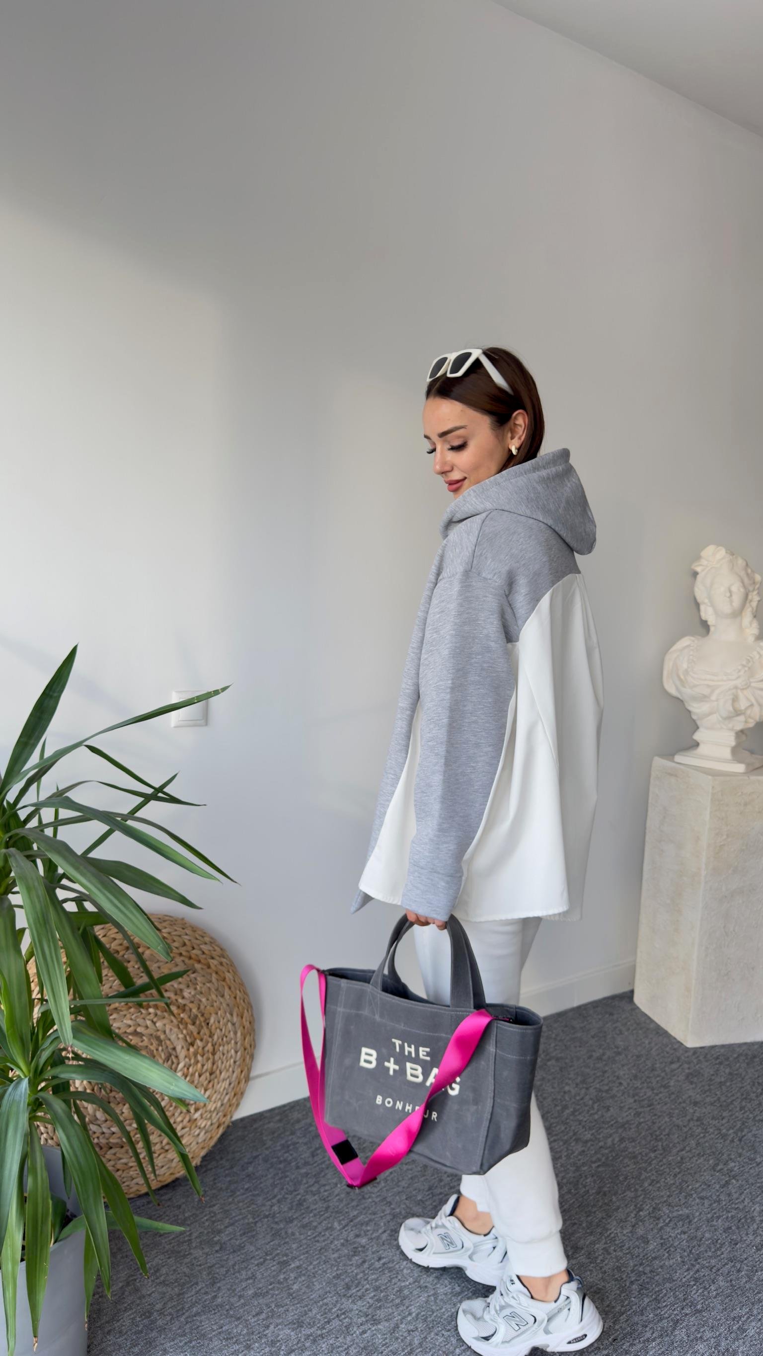 Zra Model Gri Şardonlu Sweatshirt