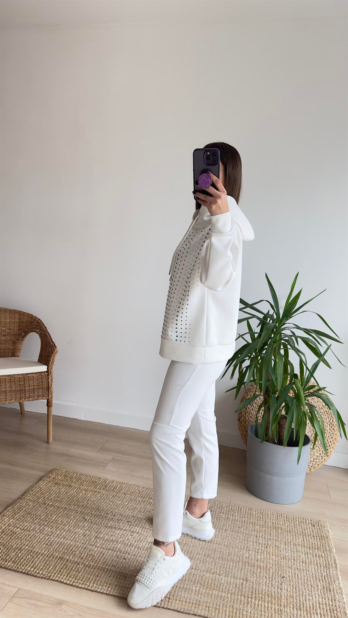 Marka Model Taşlı Scuba Sweat