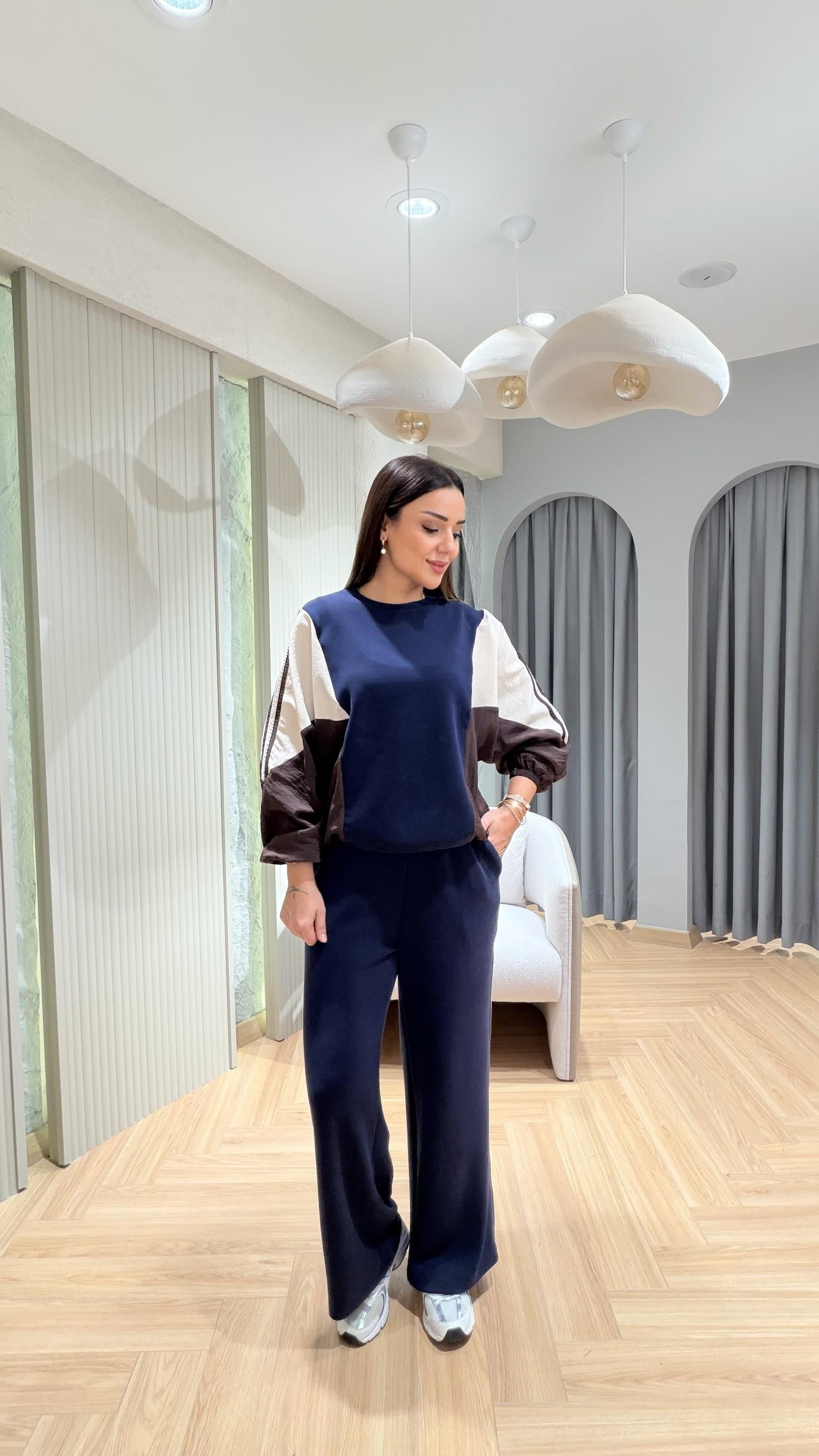 Lacivert Color Blok Mix Tasarım Takım
