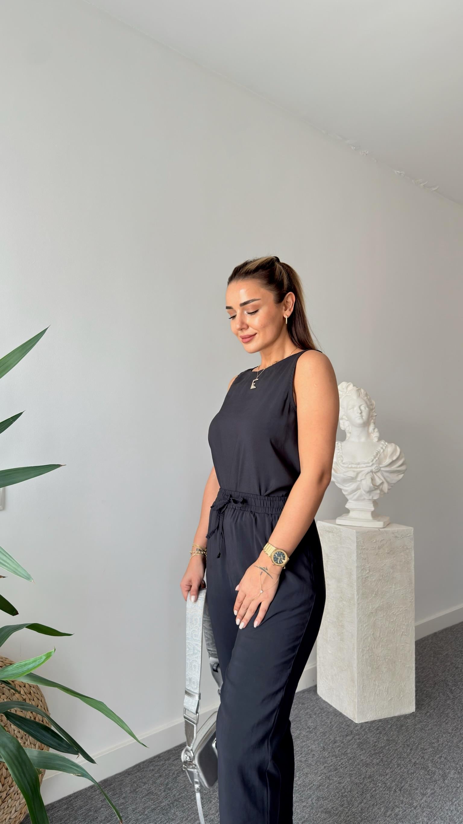 Siyah Stari Kolsuz Tensel Takım