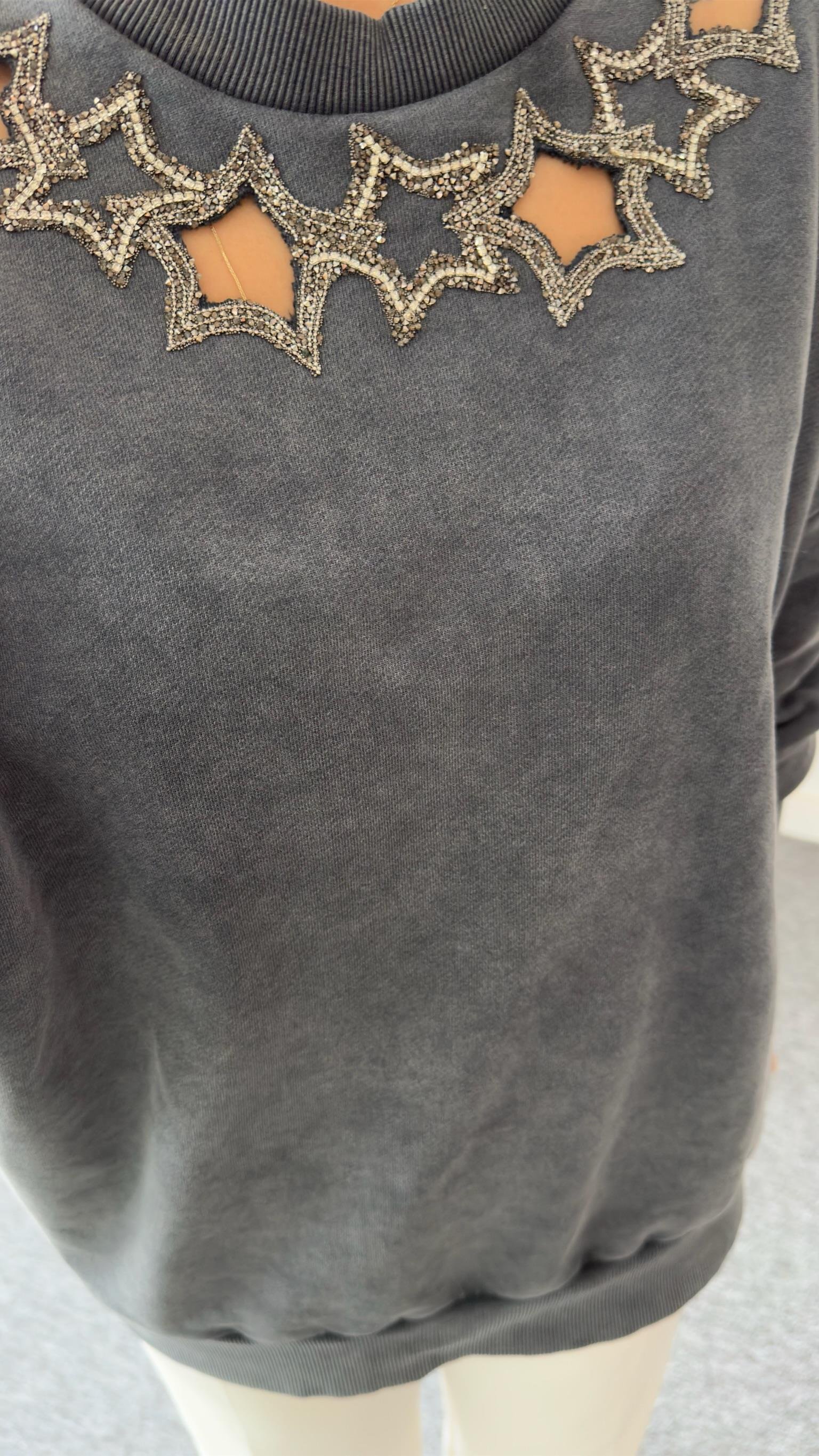 Vitale Yaka Yıldız Detaylı Sweatshirt