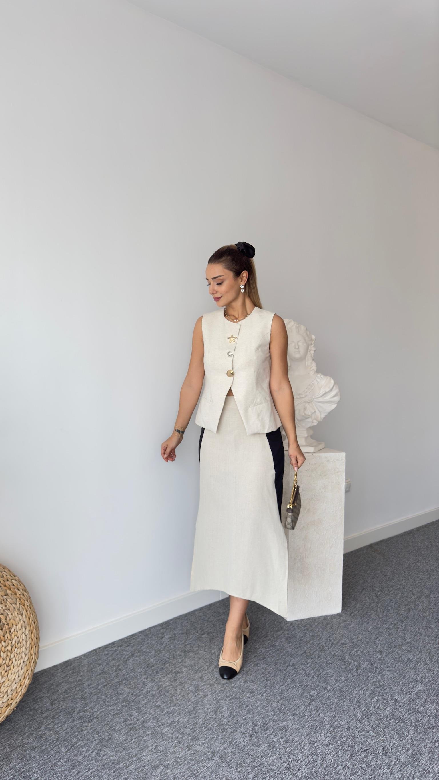 Poplin Garnili Massi Model Etek