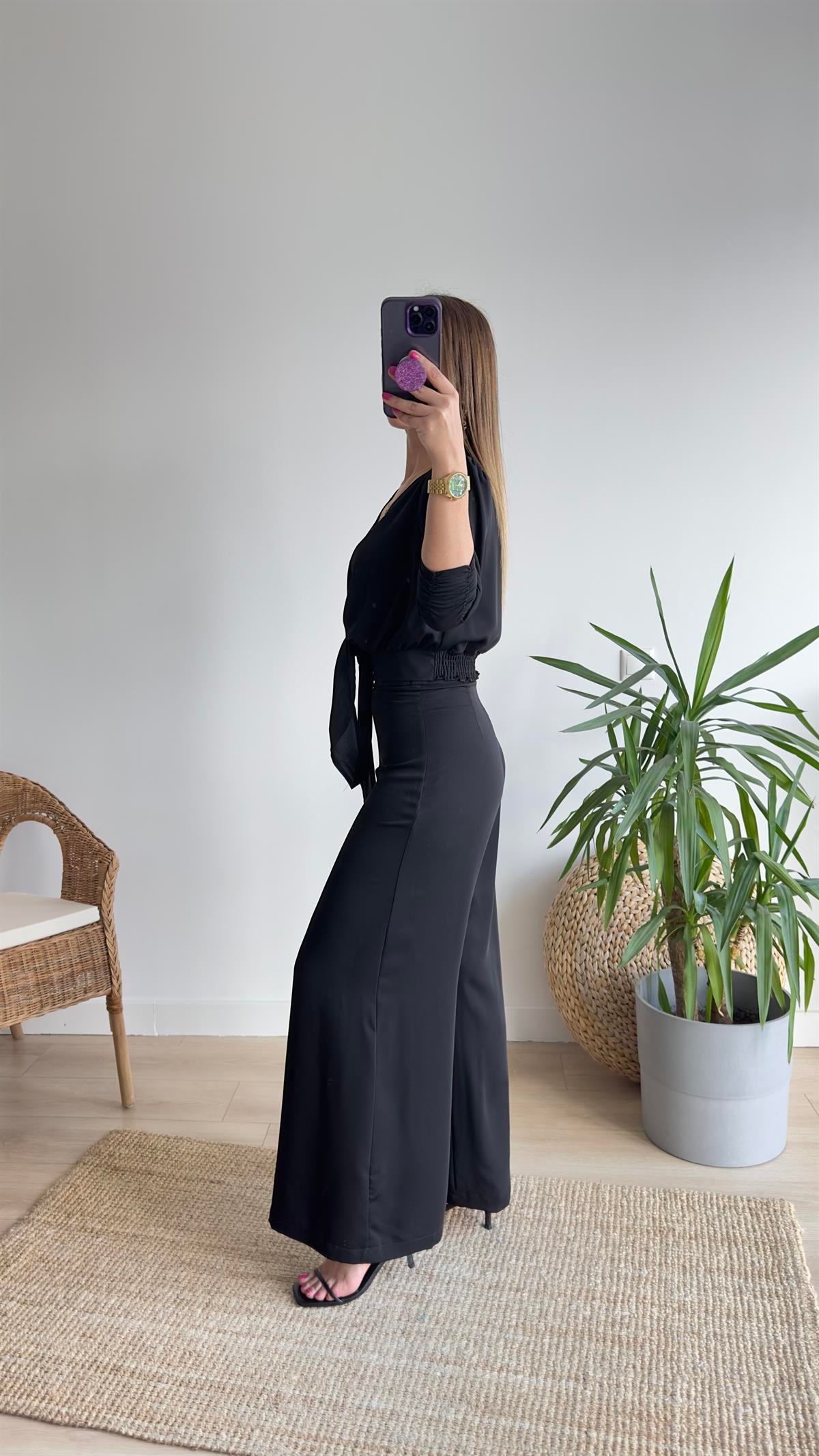 Roma Saten Bluz Pantolon Takım