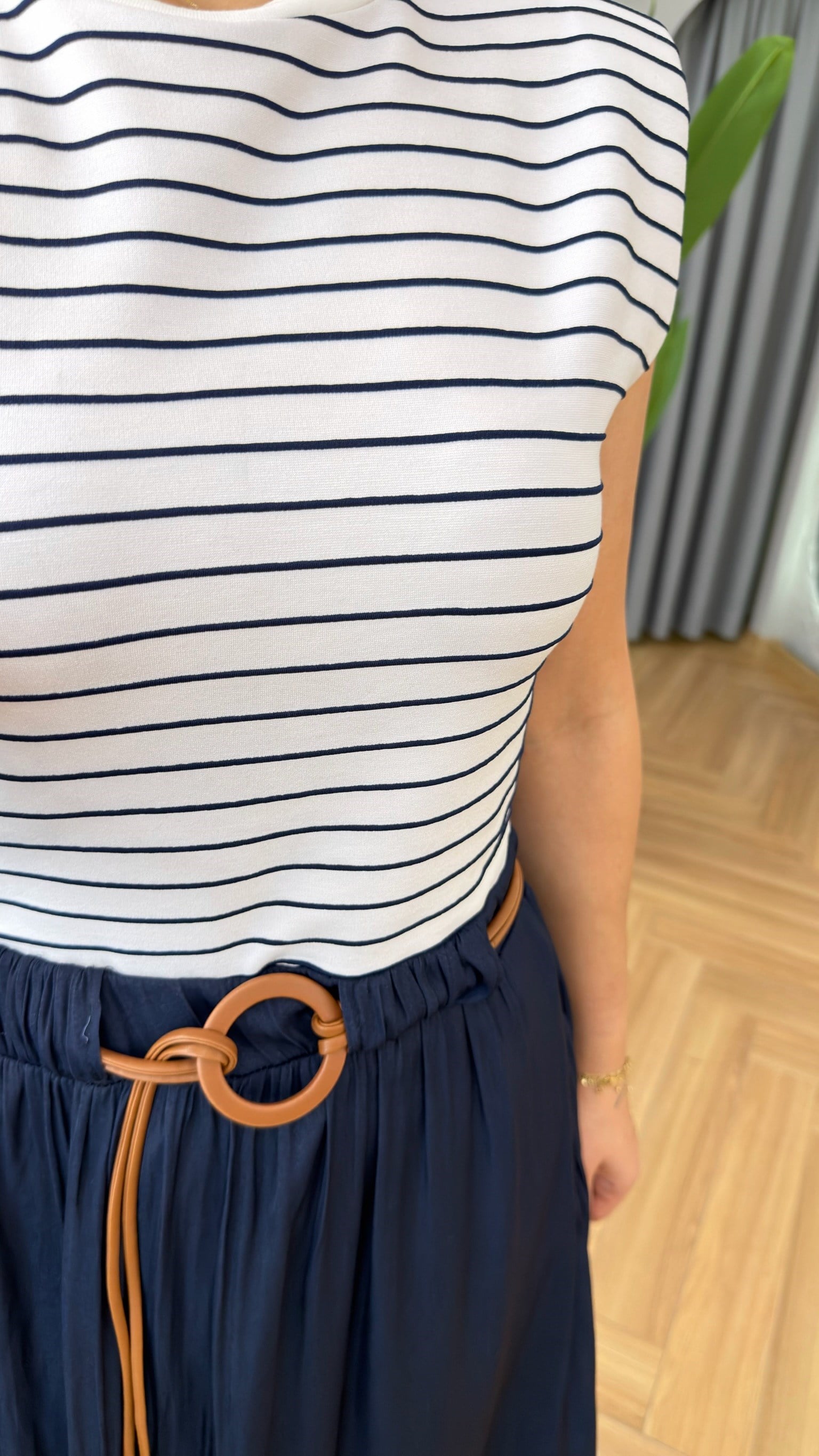 Lacivert Frans Çift Parça Görünümlü Tws Model Elbise 