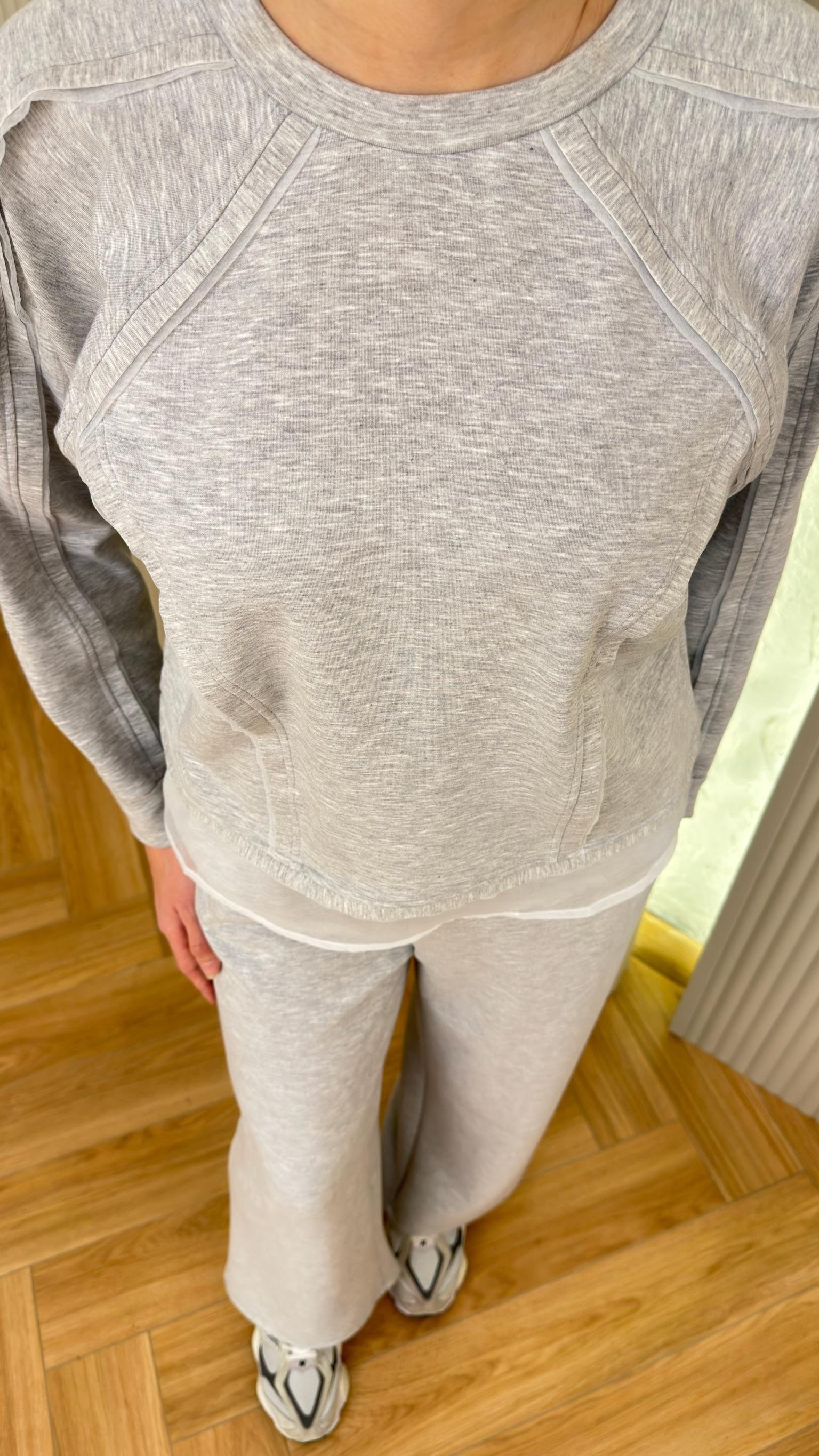 Gri Tül Detaylı Modal Takım