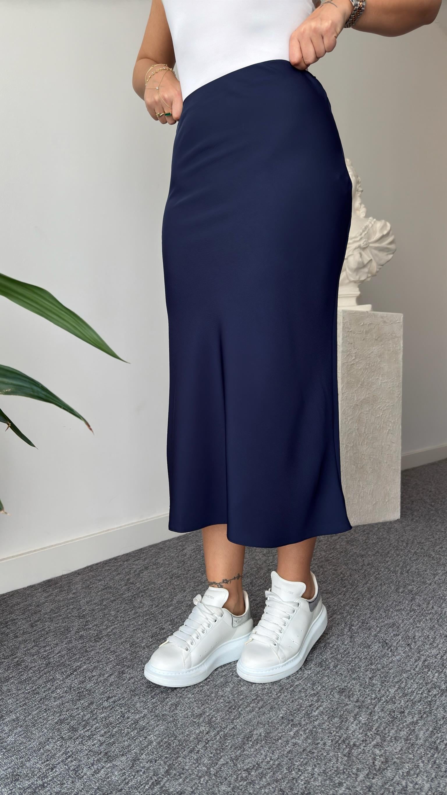 Lacivert Lesi Zra Model Saten Etek