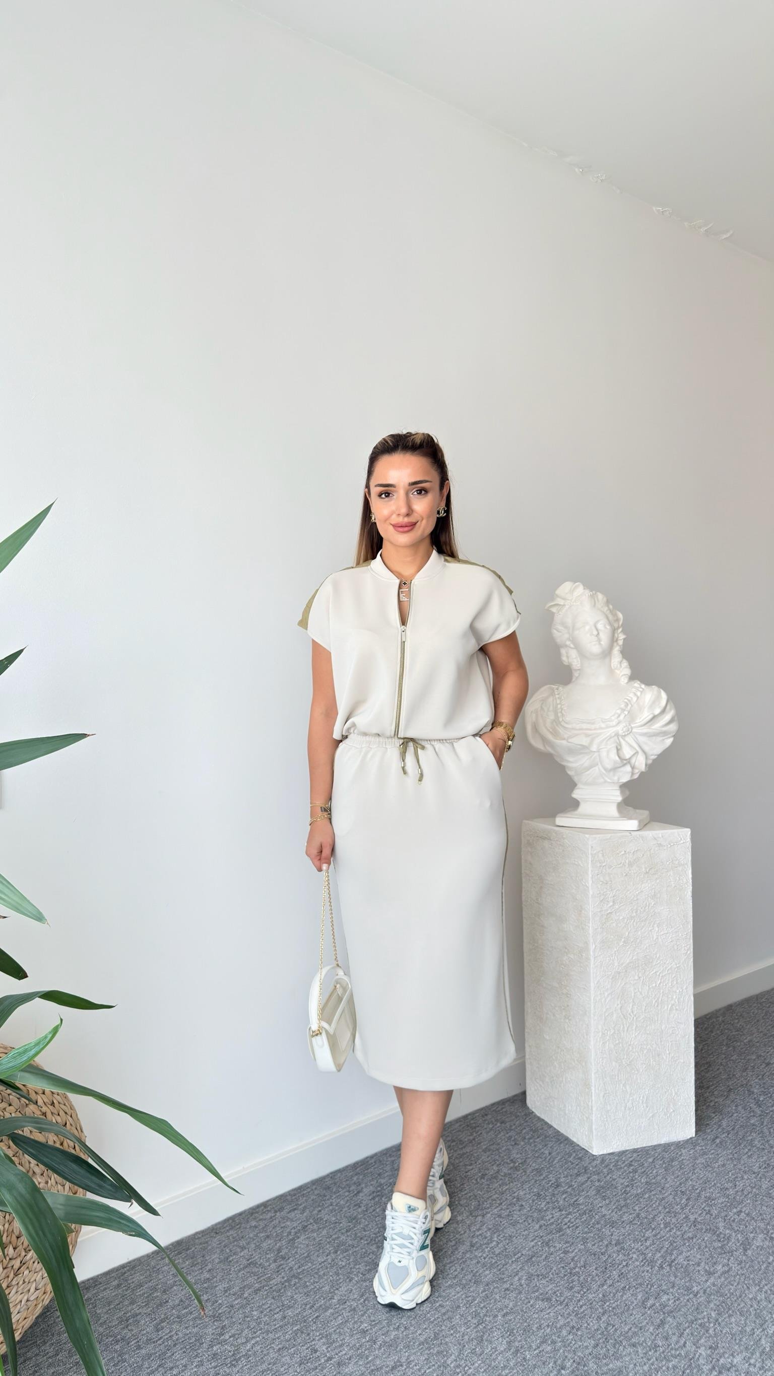 Bej Ludo Garnili Etekli Modal Takım