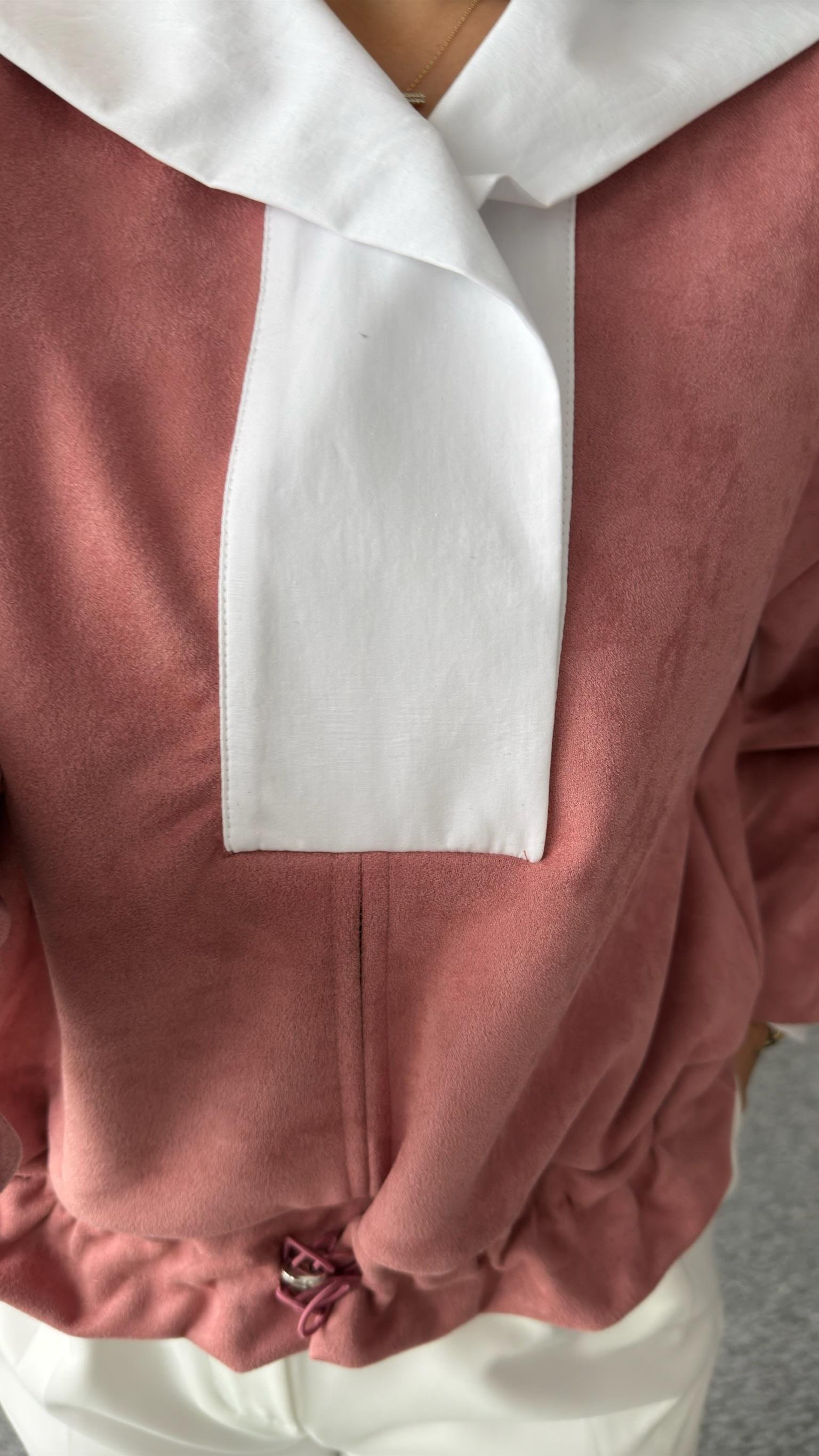 Gömlek Yaka Süet Pudra Sweat