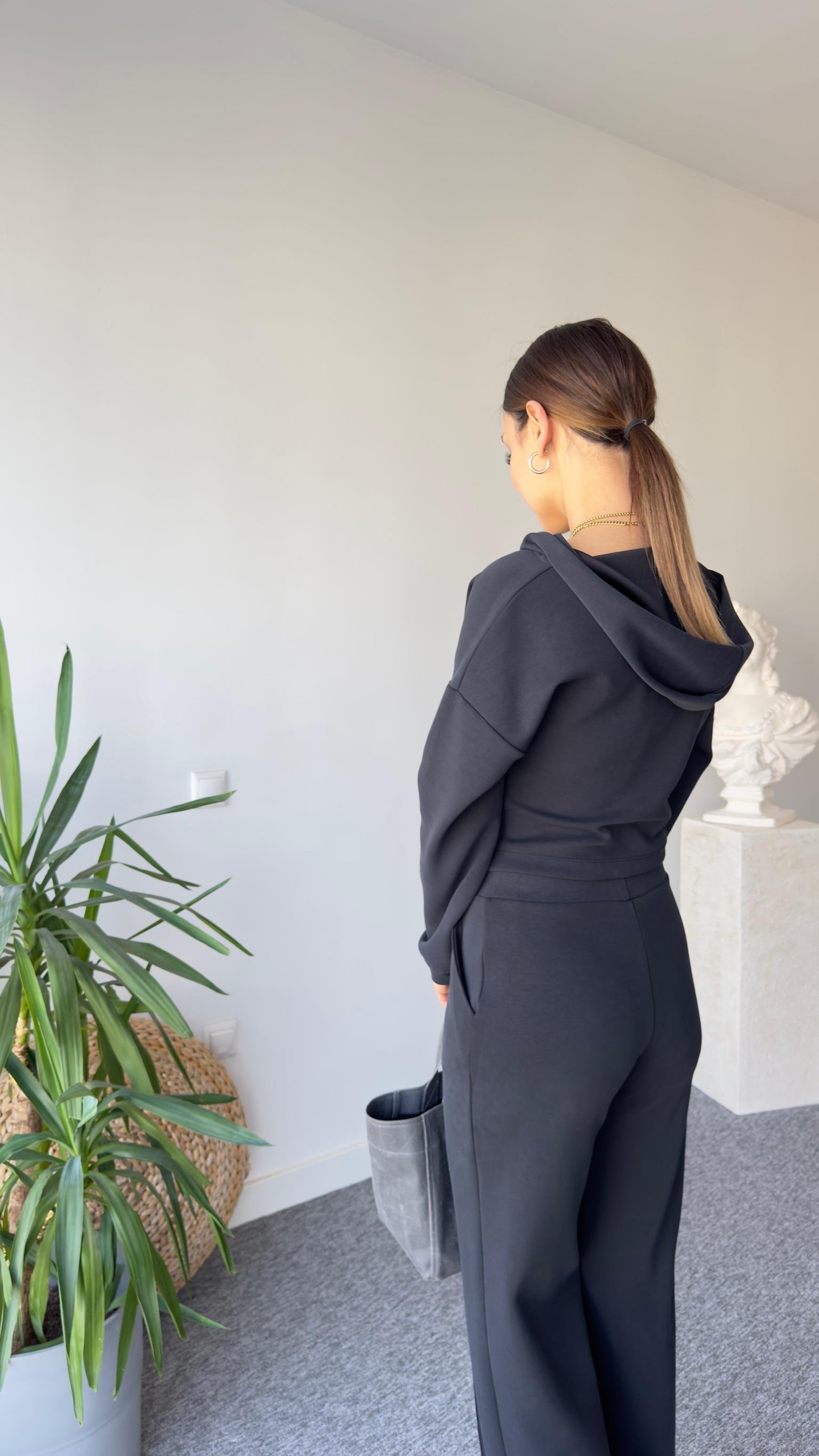 Kruvaze Model Kapüşonlu Modal Eşofman Takımı