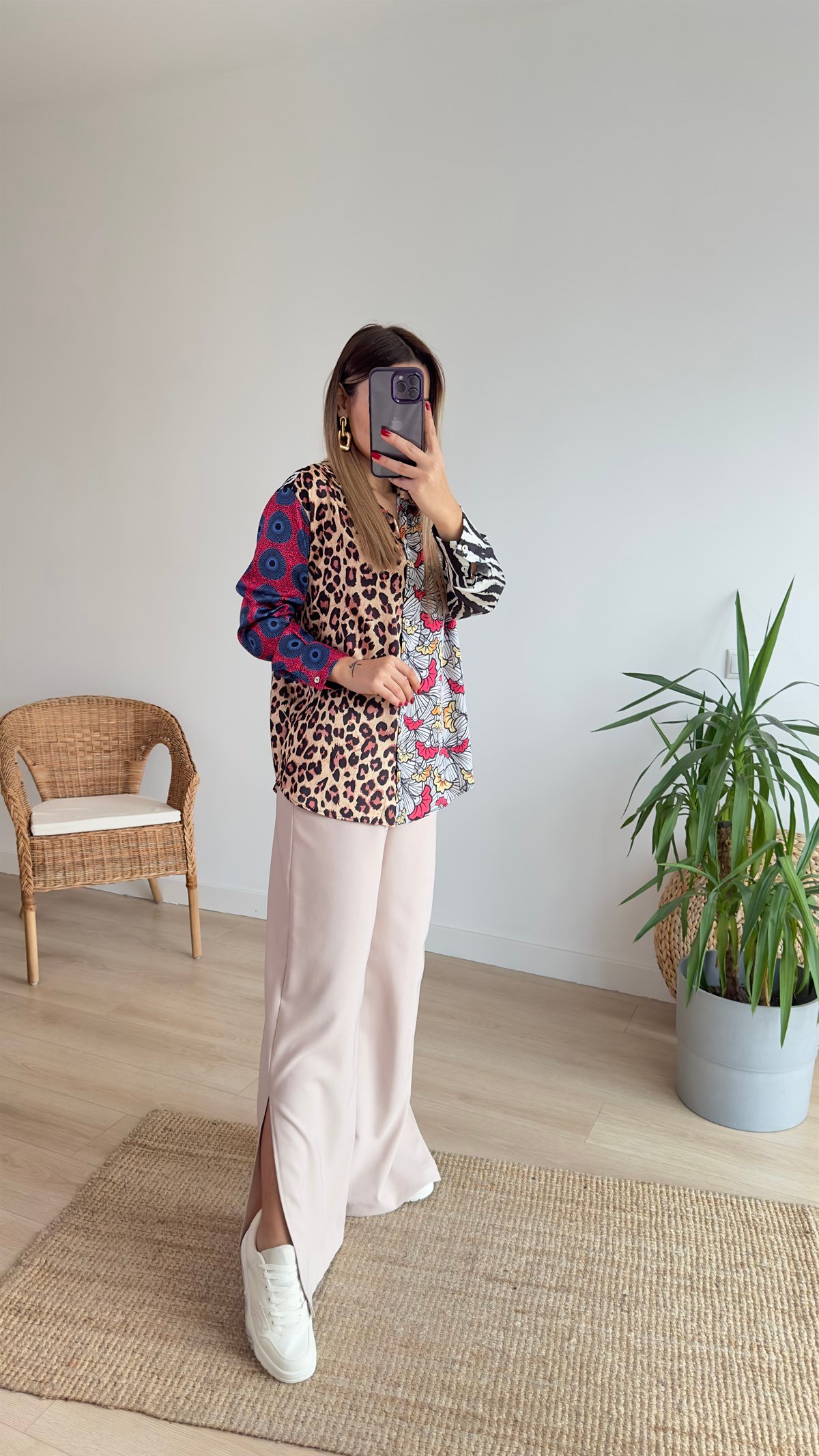 Patchwork Saten Gömlek