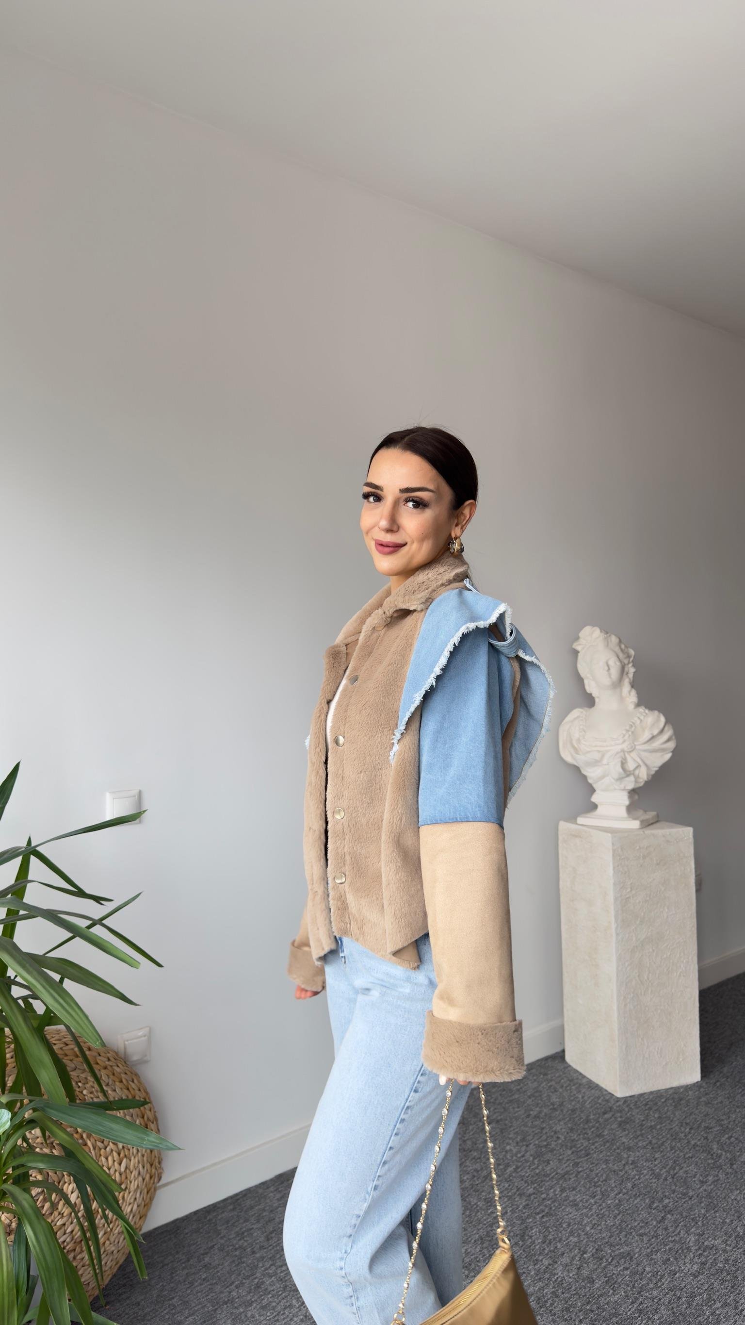 Brale Kot Detaylı Süet Mont