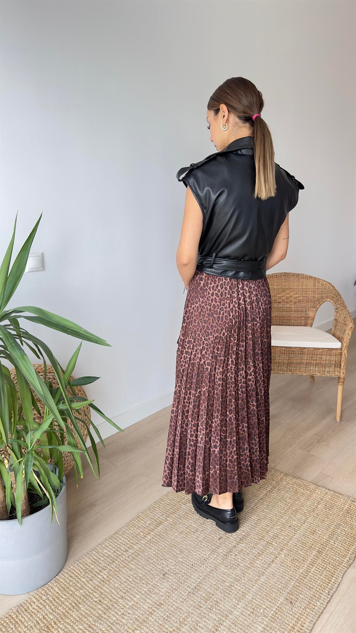 Kuşaklı Zra Model Deri Yelek