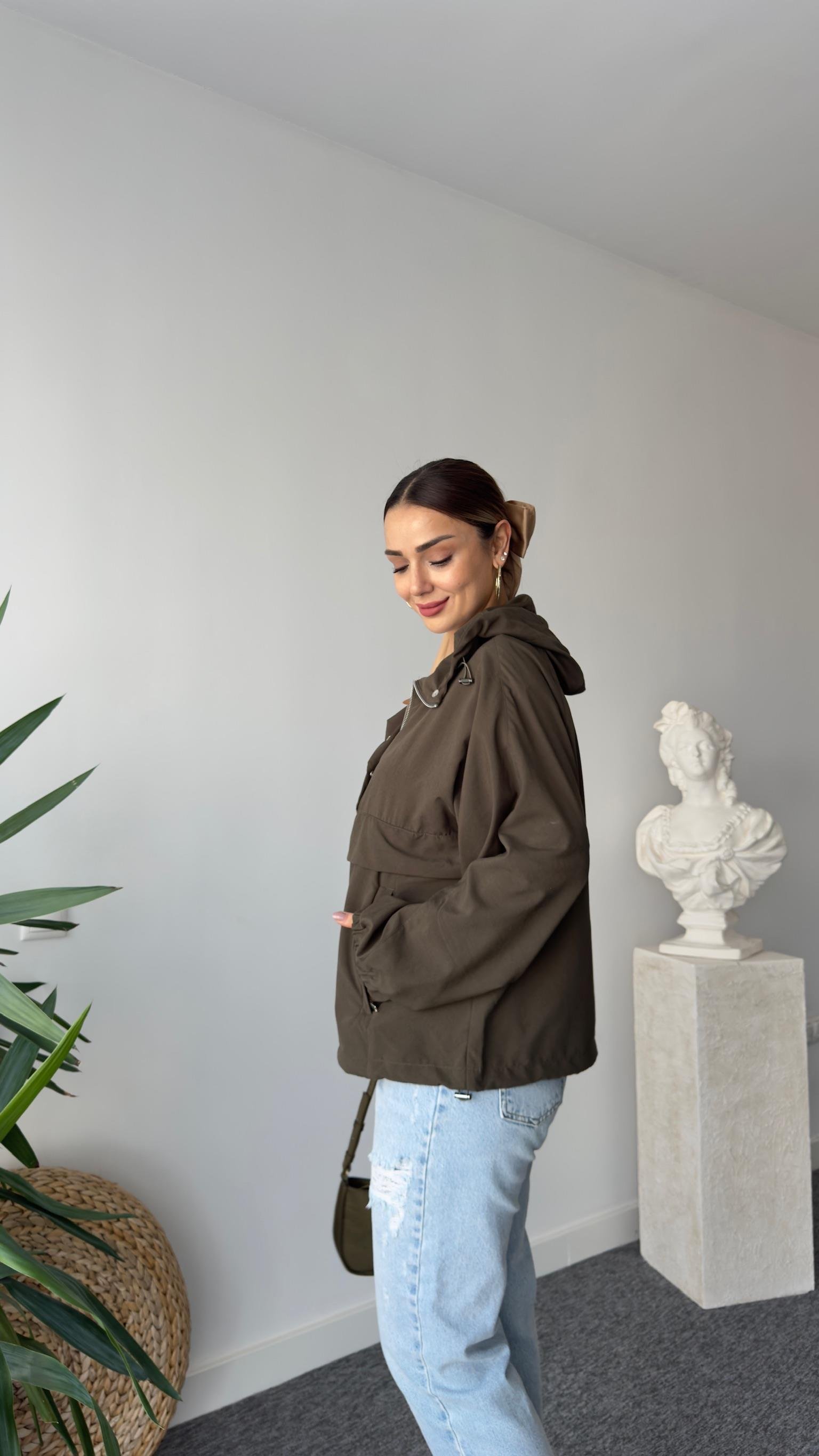 Glista Çıtçıt Düğmeli Haki Zra Sweatshirt