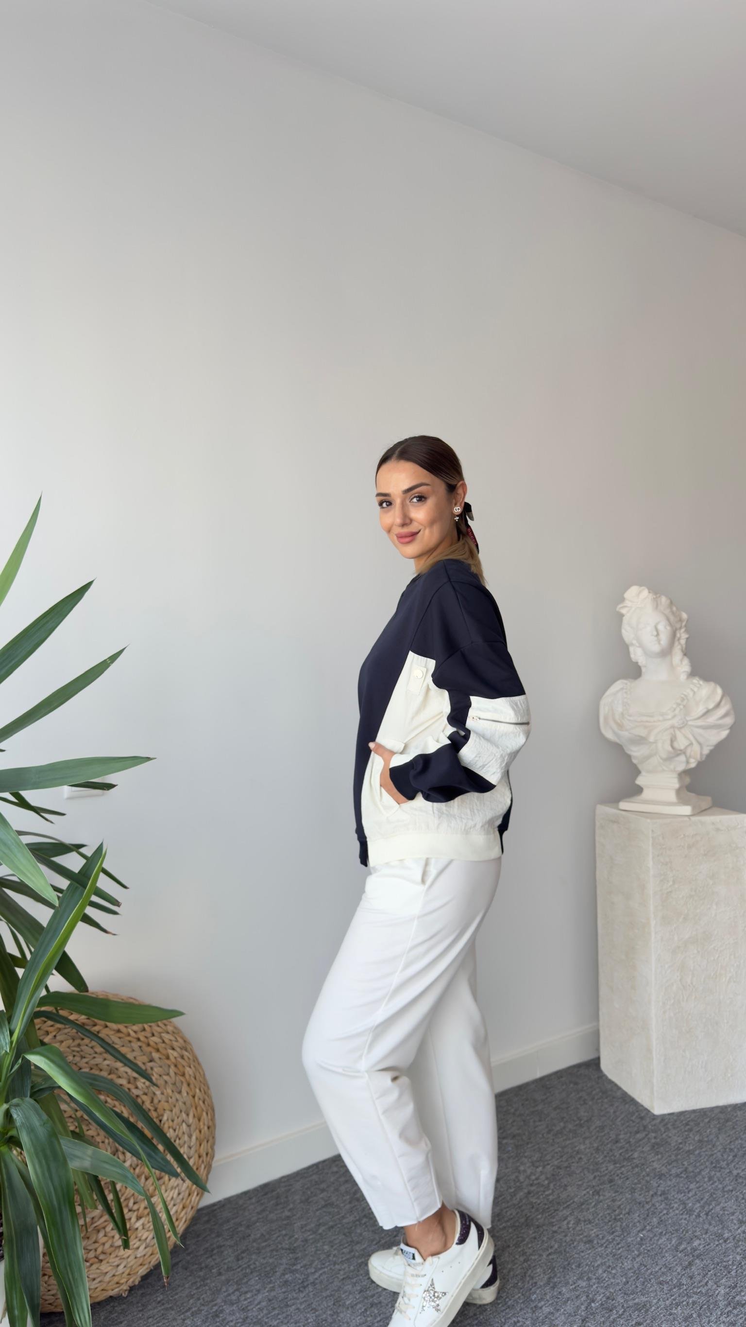 Orso Tws Model Kollar Paraşütlü Lacivert Sweatshirt