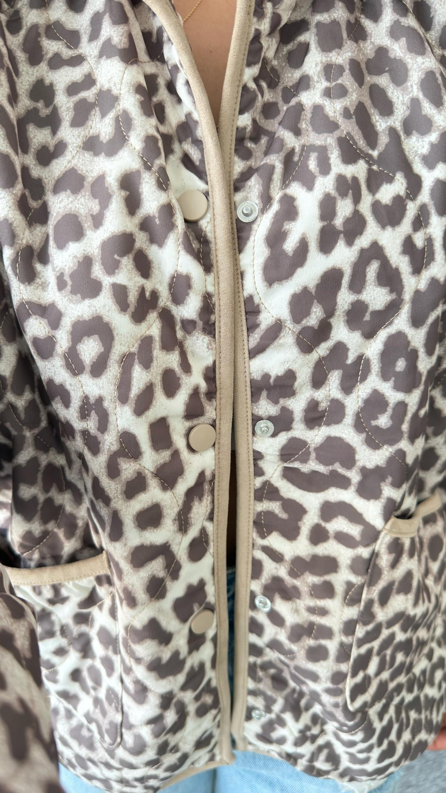 Molis Süet Yaka Leopar Desenli Ceket