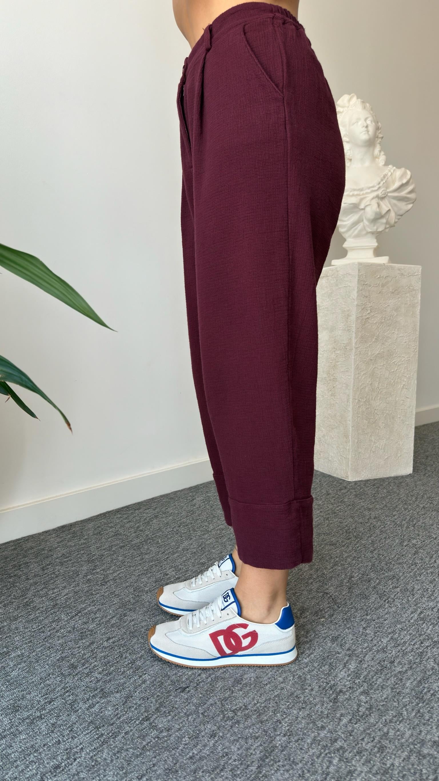 Bordo Weren Yelekli Keten Takım 