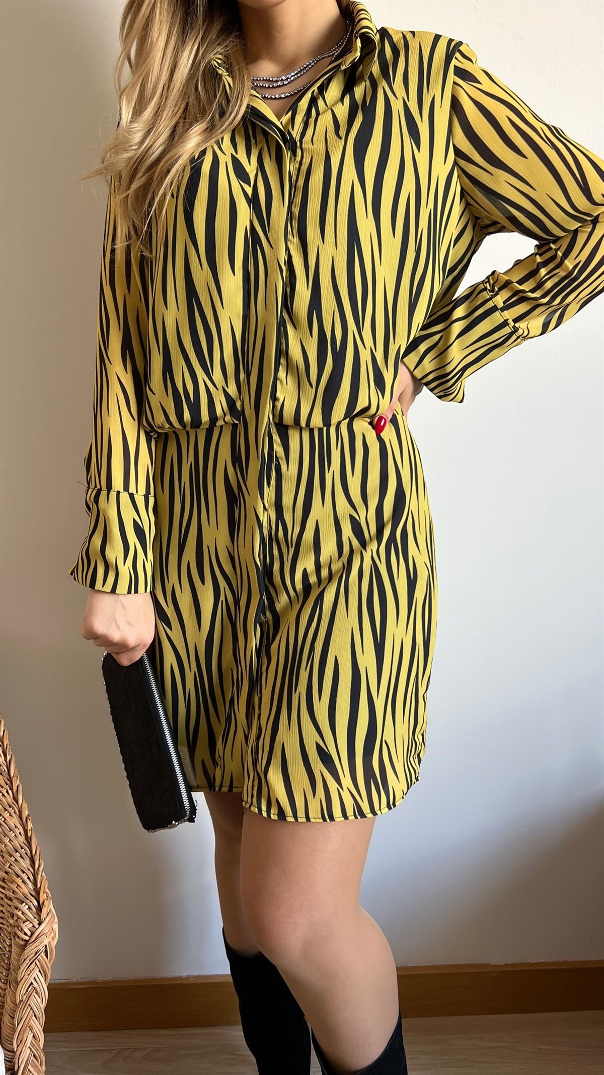 Zebra Desenli Elbise