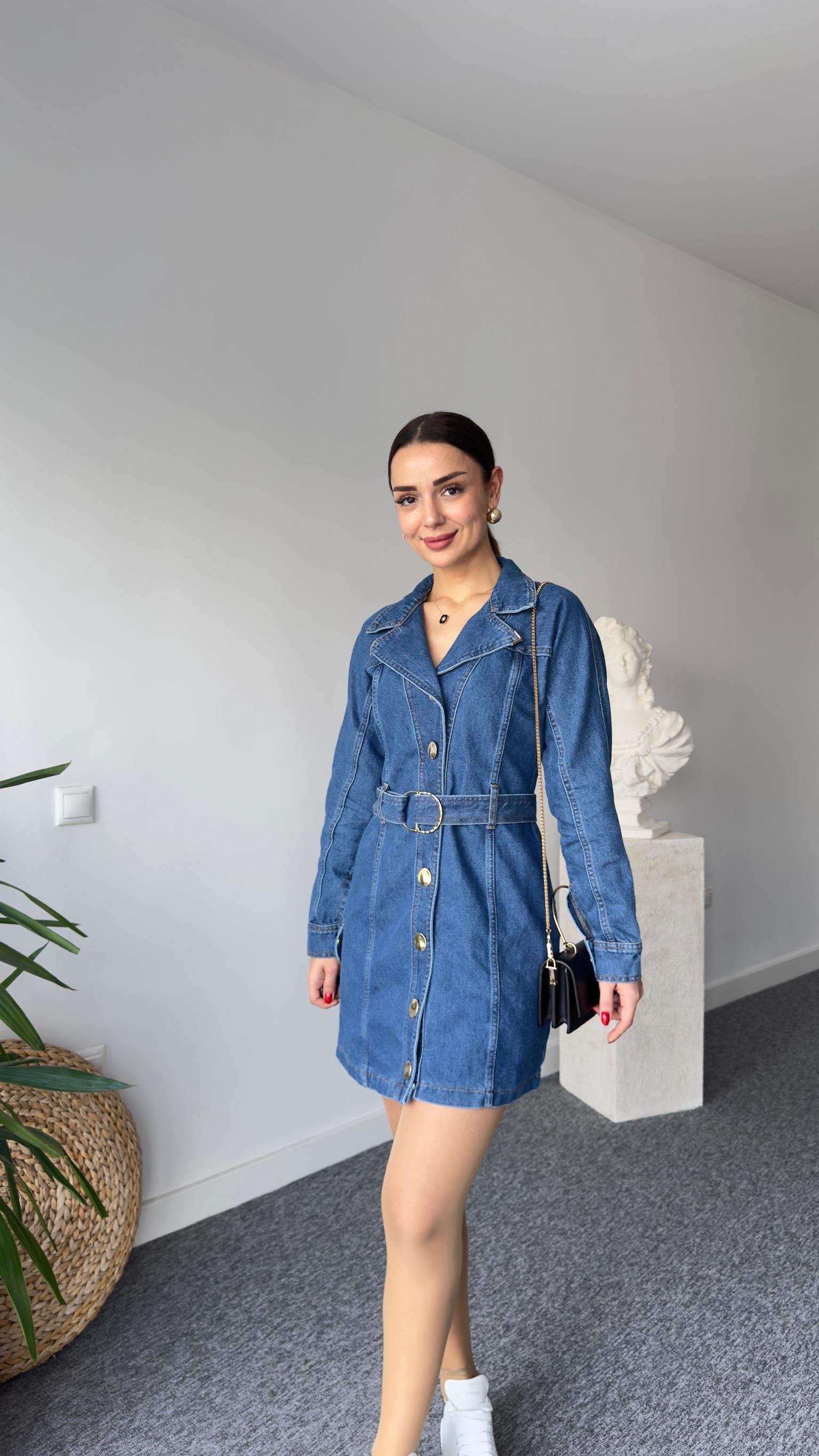 Reus Marka Model Kemerli Jean Elbise 