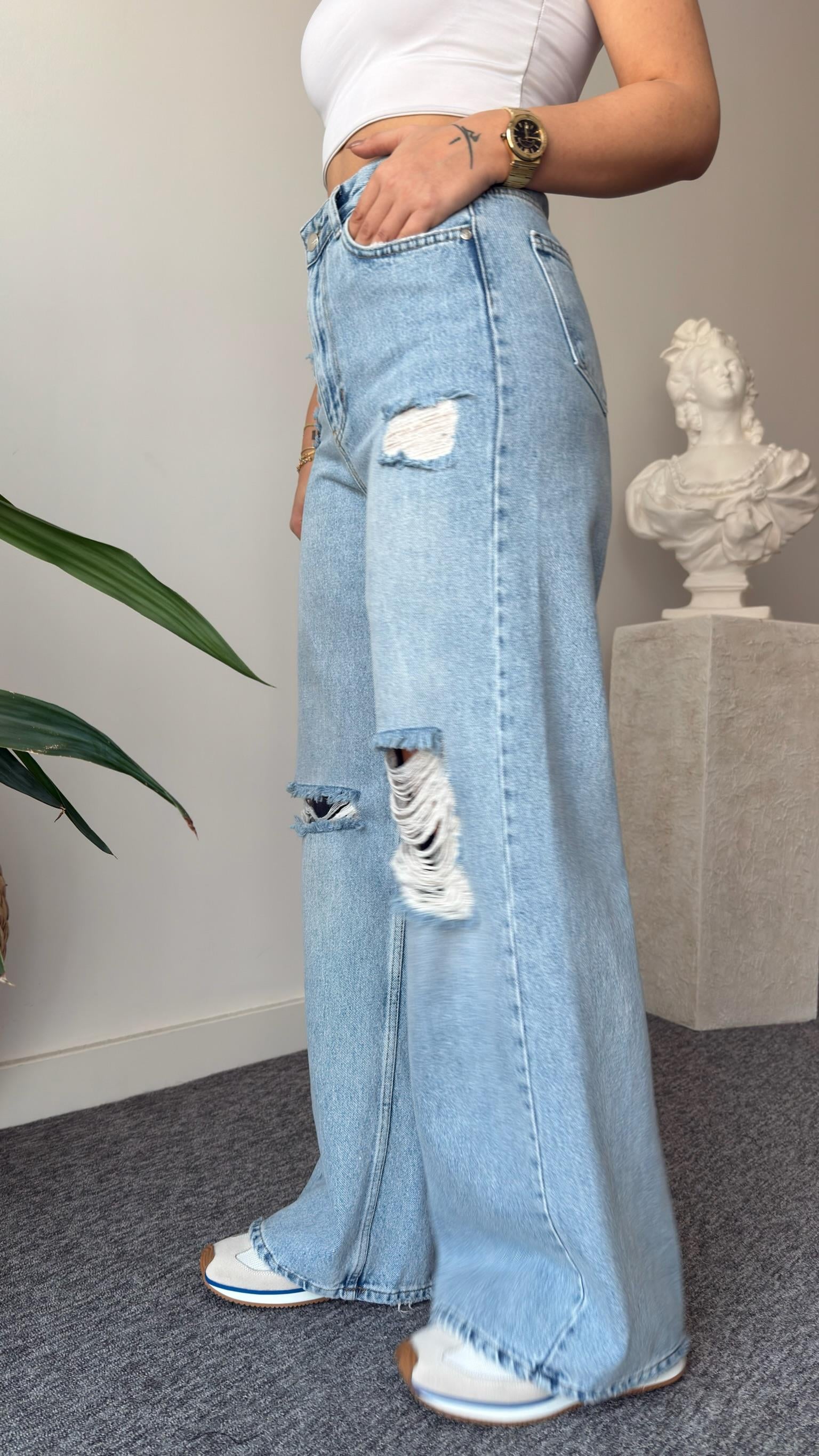 Brad Yırtıklı Yüksel Bel Jean