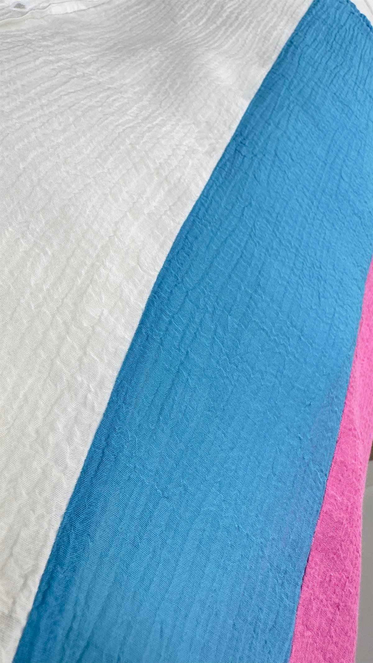 Gio Mavi Pembe Renk Geçişli Gömlek