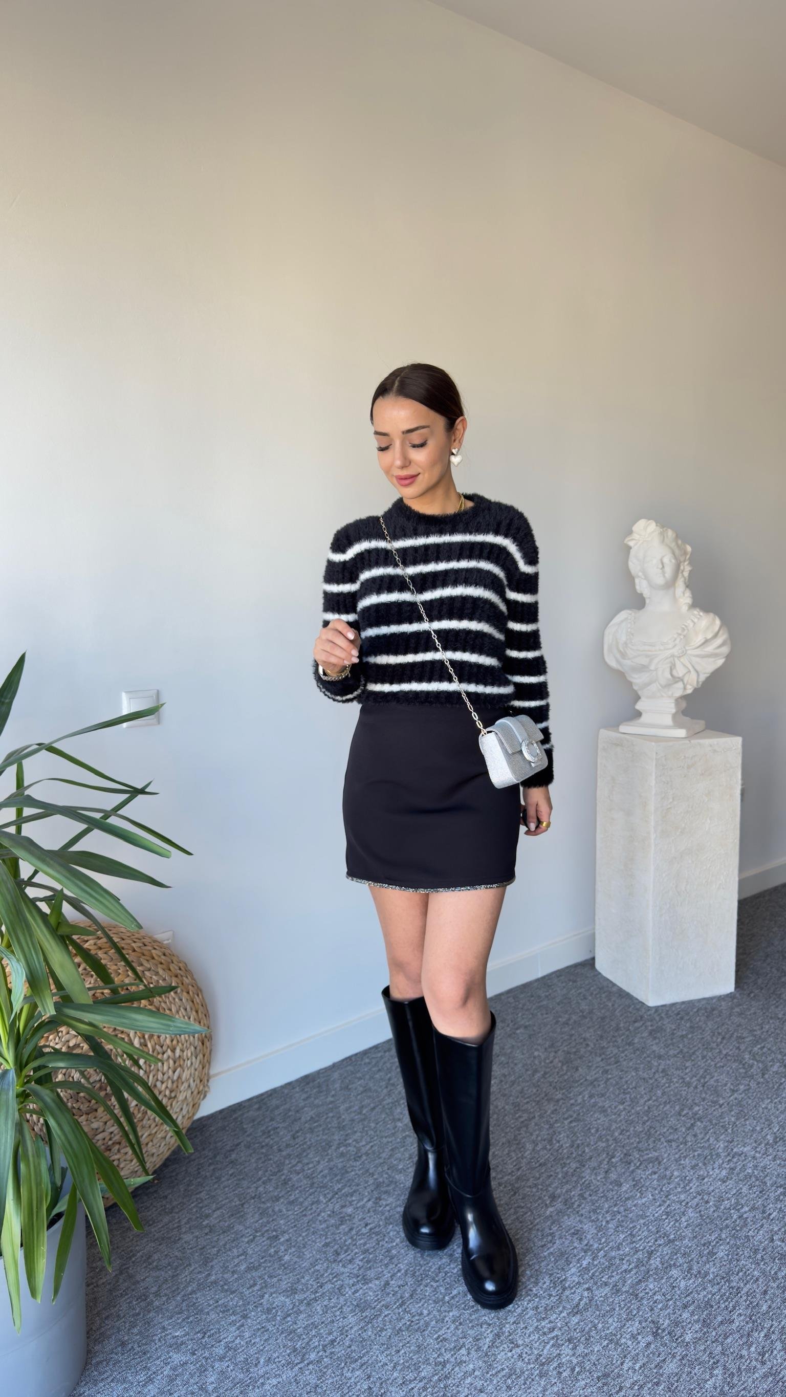 Grace Çizgili Yumoş Basic Kazak