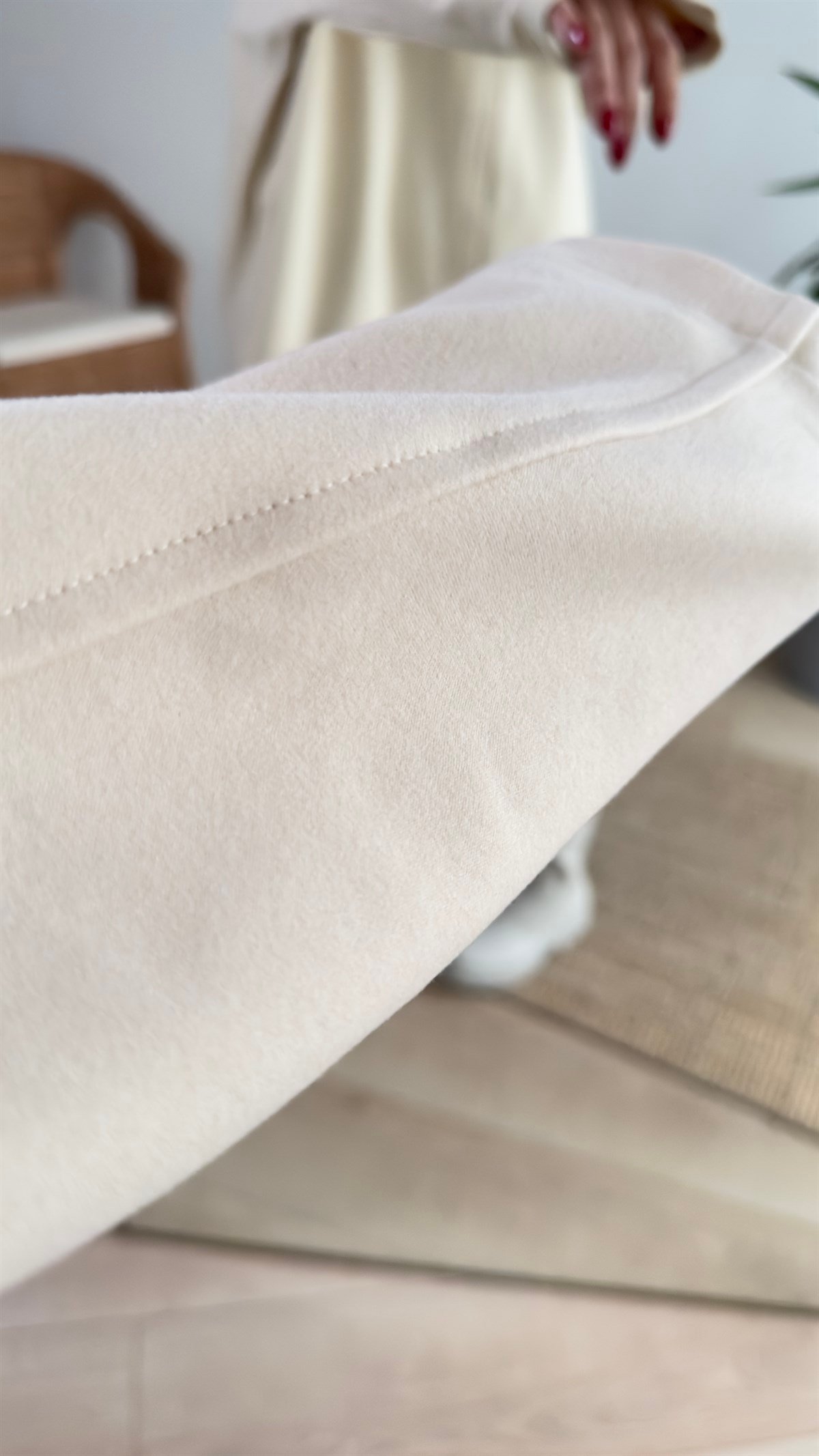 Yarım Fermuar Bej Polar Sweat