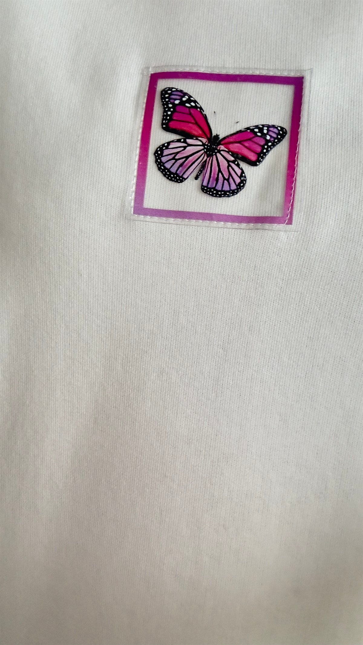 Kolu Büzgülü Kelebek Baskı Sweat
