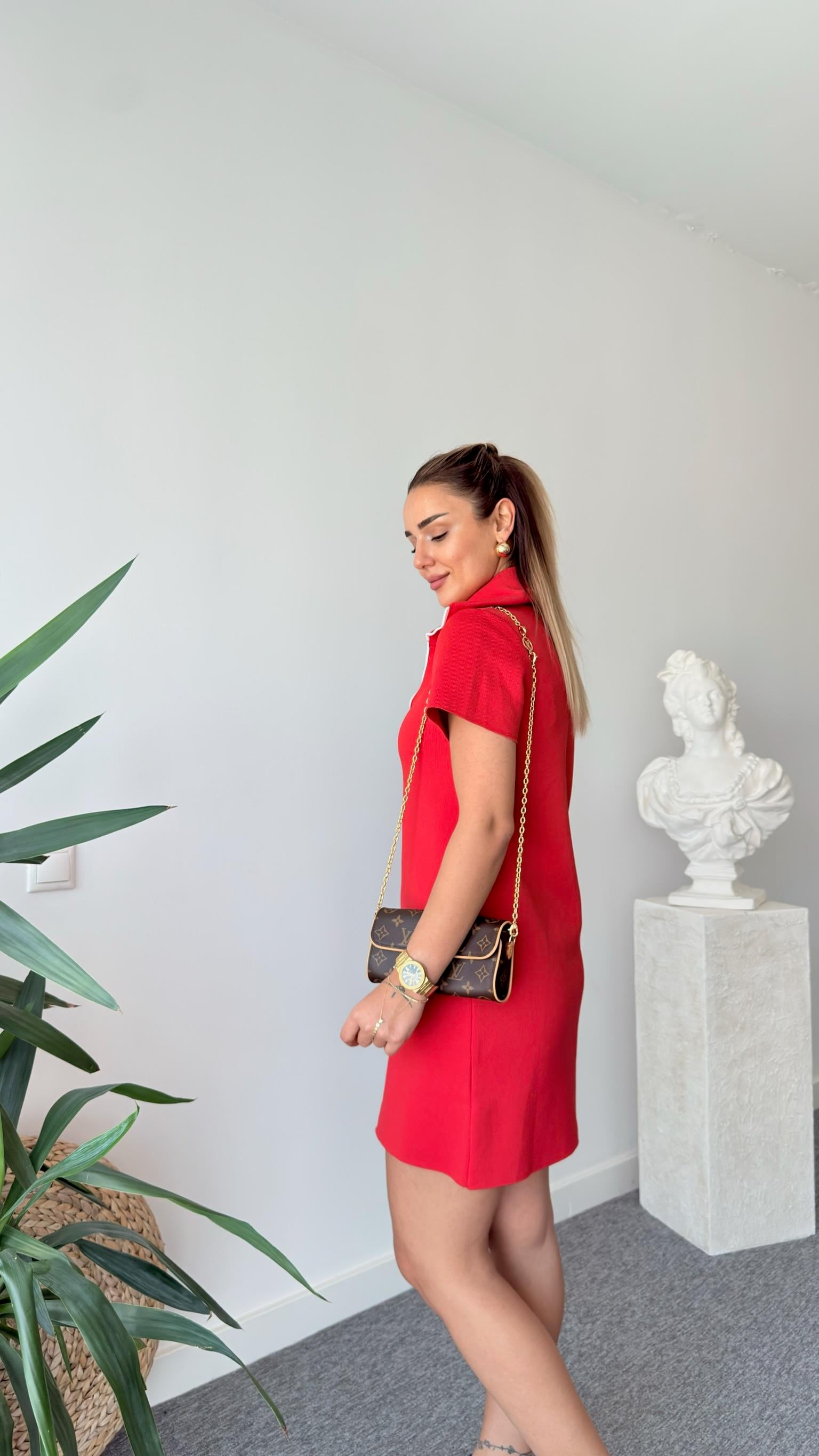 Kırmızı Savilo Zra Model Triko Elbise 