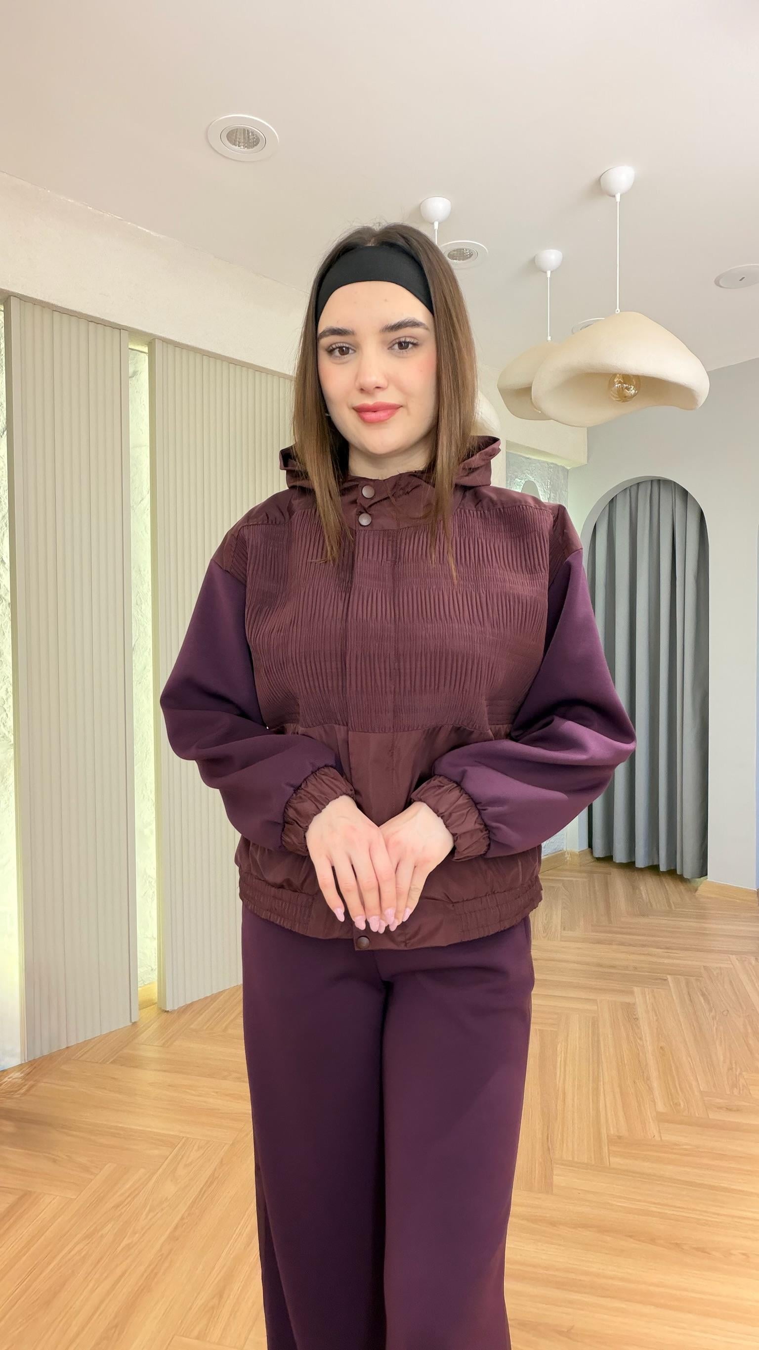 Bordo İpkyol Model Kapüşonlu Takım