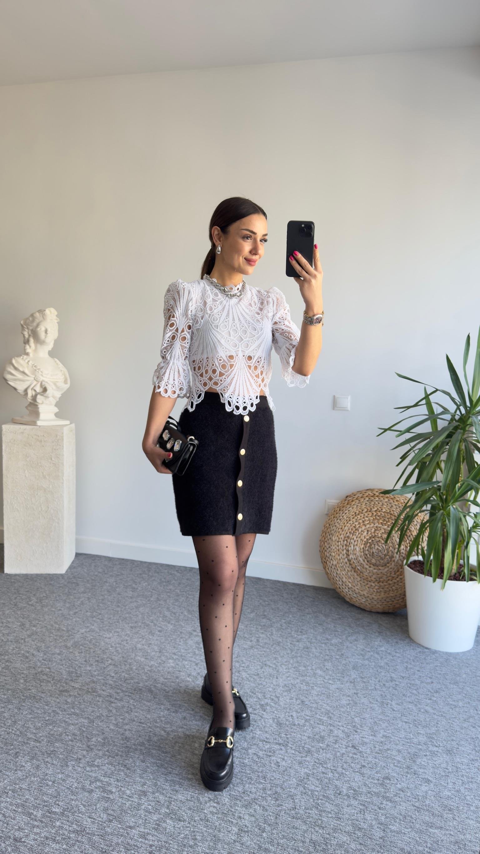 Premıum Gold Düme Sakallı Siyah Etek