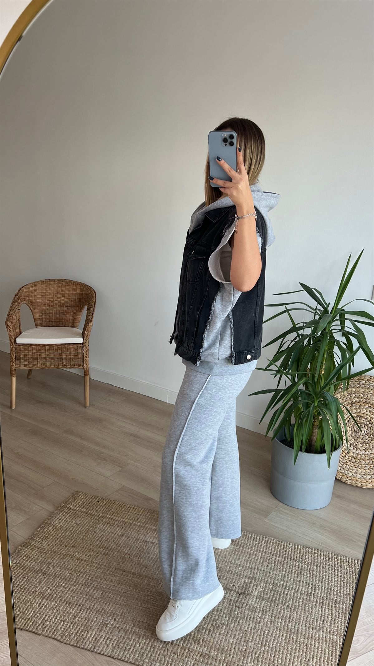 Marka Model Antrasit Denim Yelek