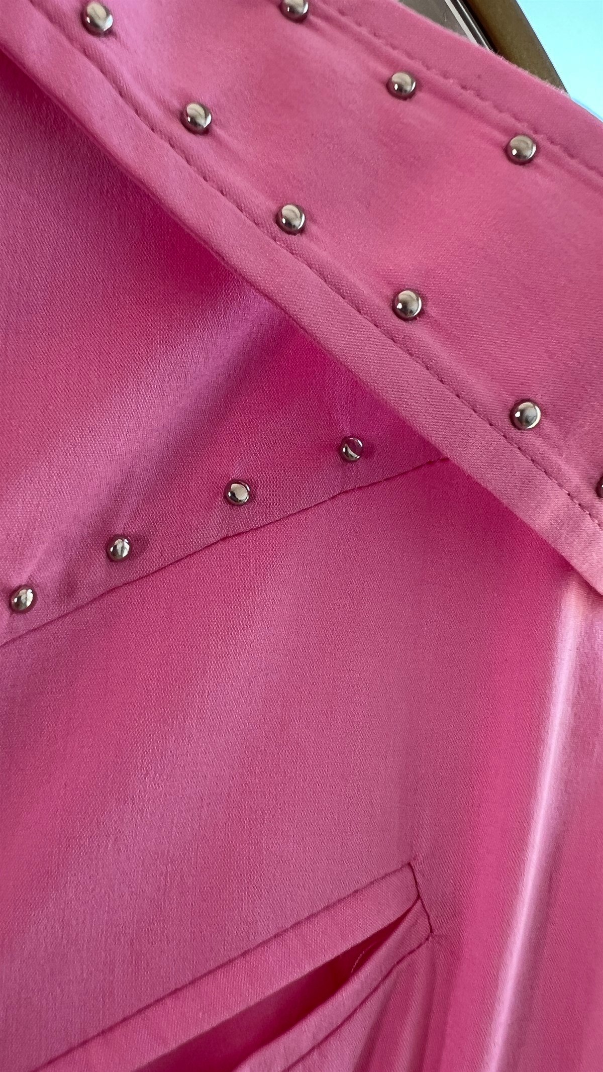 Zımba Detaylı Tasarım Pembe Ceket