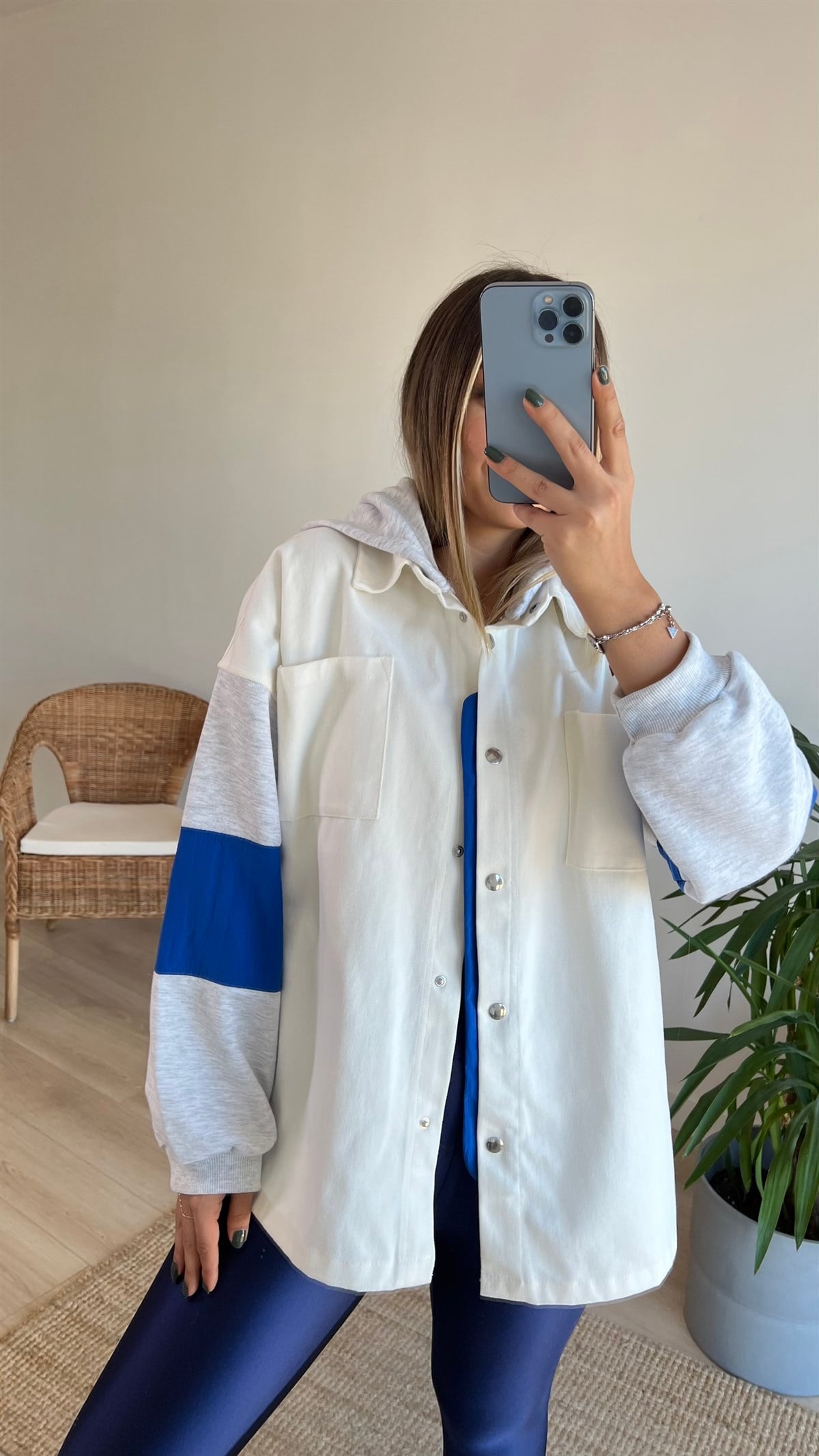 Twist Model Penye Detaylı Gömlek Ceket