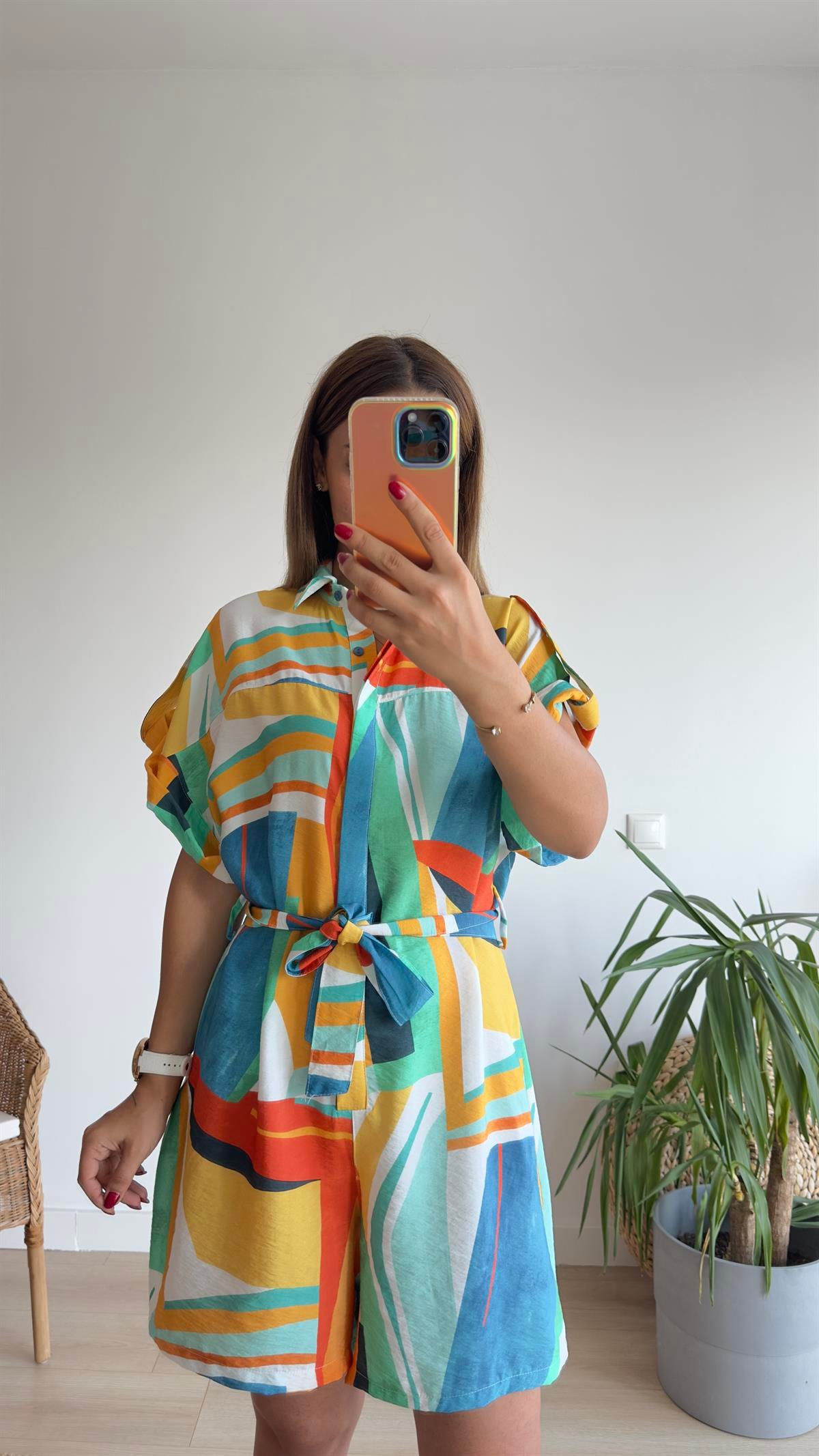 Marka Model Lilyum Renkli Şort Tulum